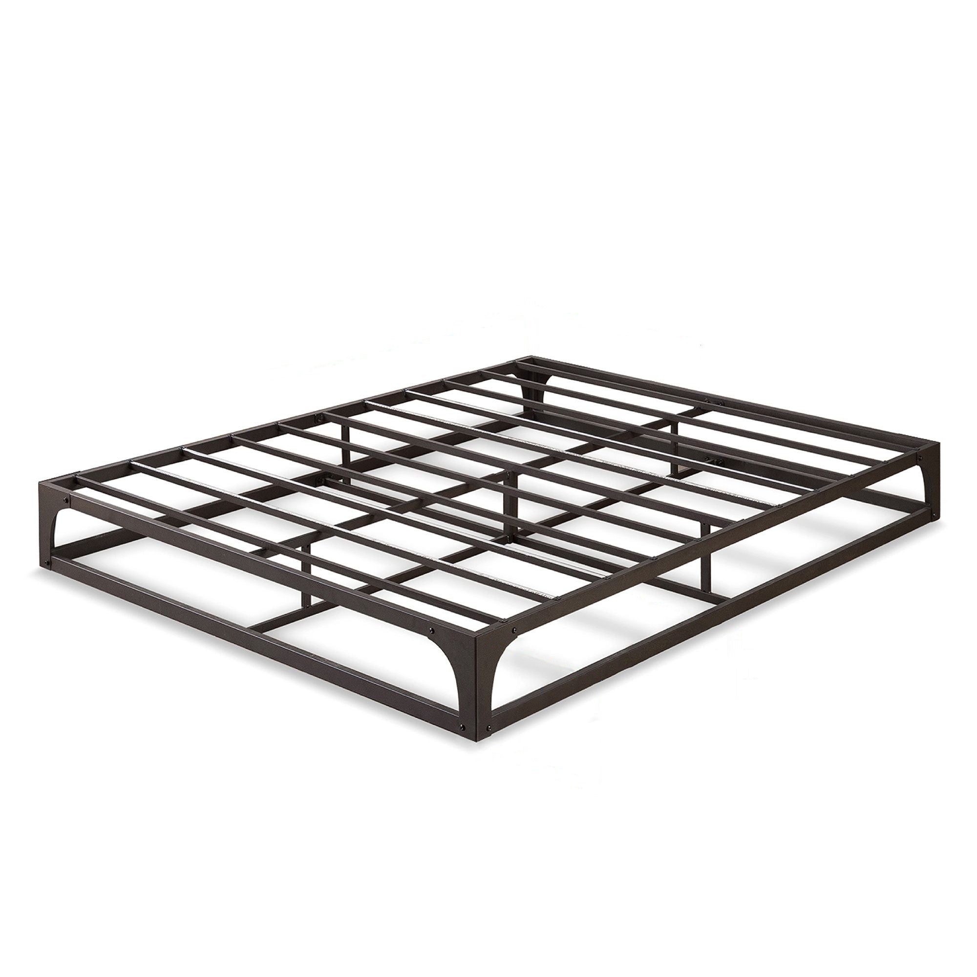 Mellow Ace of Base Metal Platform Low Profile Bed Frame, Hinged 12 Inch, Queen - Smart-nests