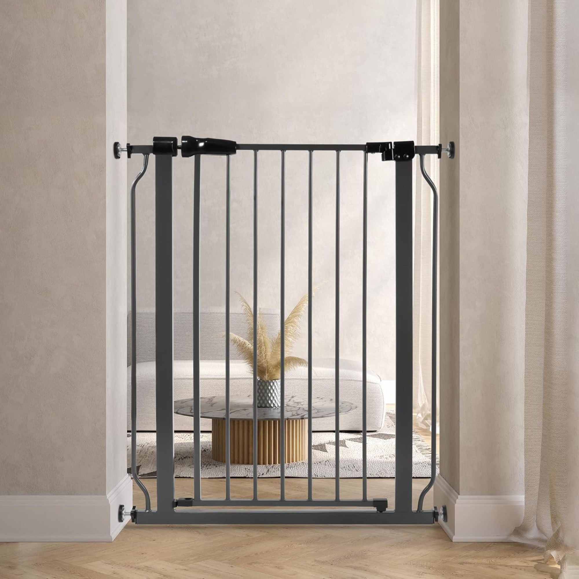 BalanceFrom Walk Thru Safety Gate, Fits 29.1-33.8" Openings, 36” Tall, Graphite - Smart-nests
