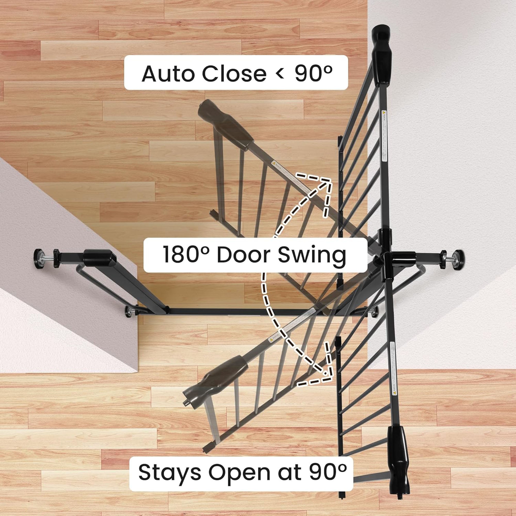 BalanceFrom Walk Thru Safety Gate, Fits 29.1-33.8" Openings, 36” Tall, Graphite - Smart-nests