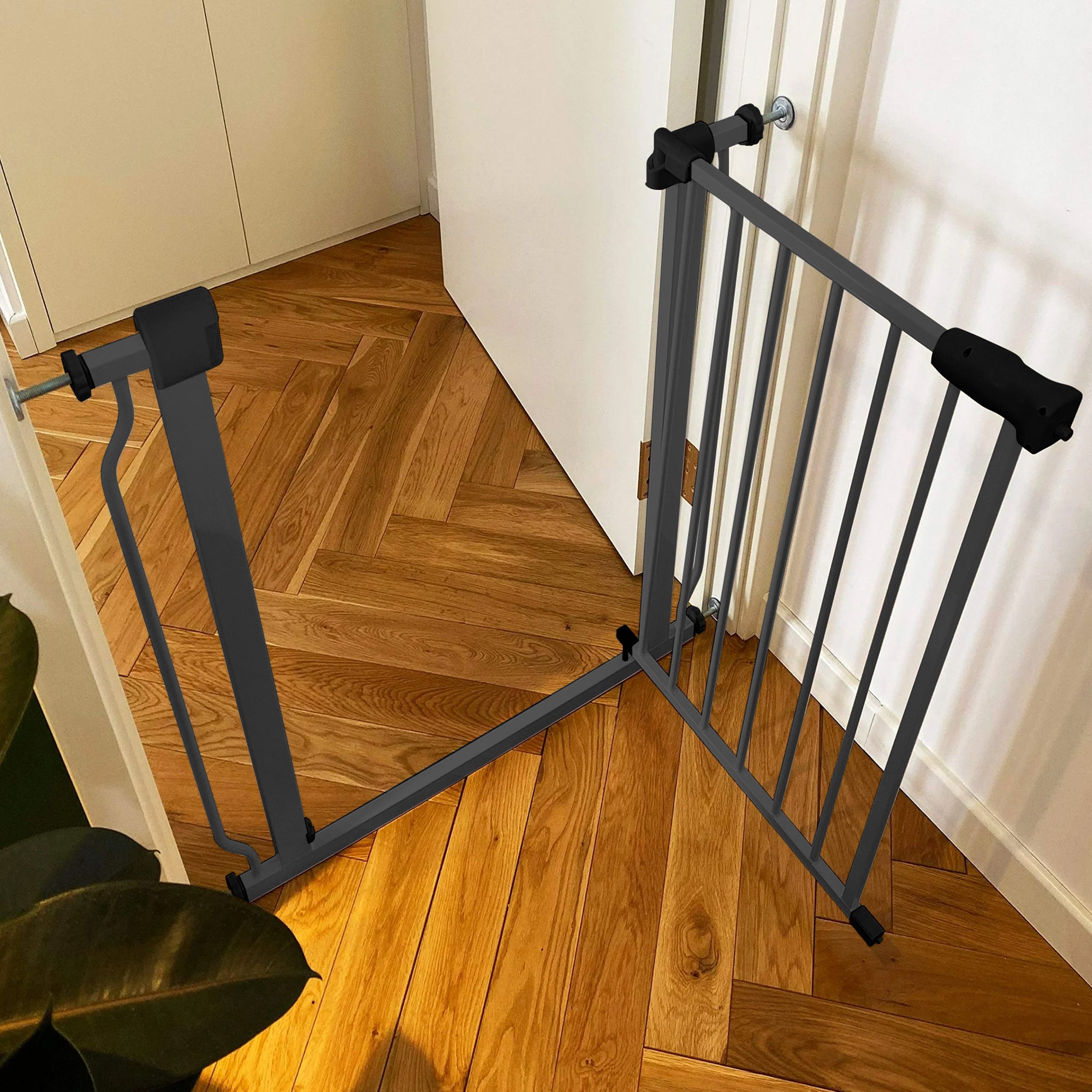 BalanceFrom Walk Thru Safety Gate, Fits 29.1-33.8" Openings, 36” Tall, Graphite - Smart-nests
