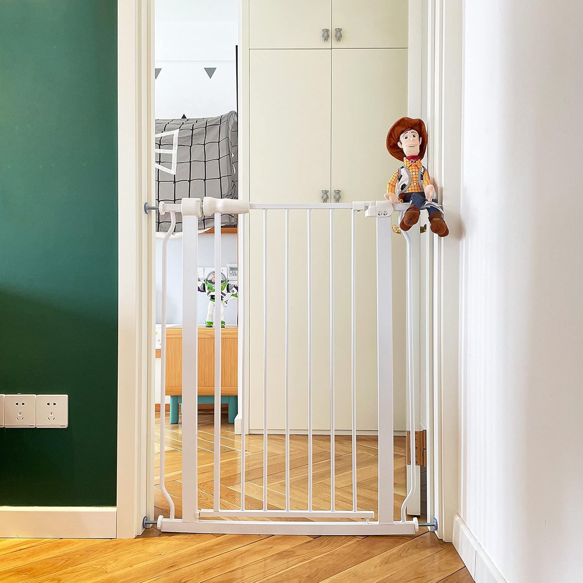 BalanceFrom Walk Thru Safety Gate, Fits 29.1-33.8" Openings, 36” Tall, White - Smart-nests