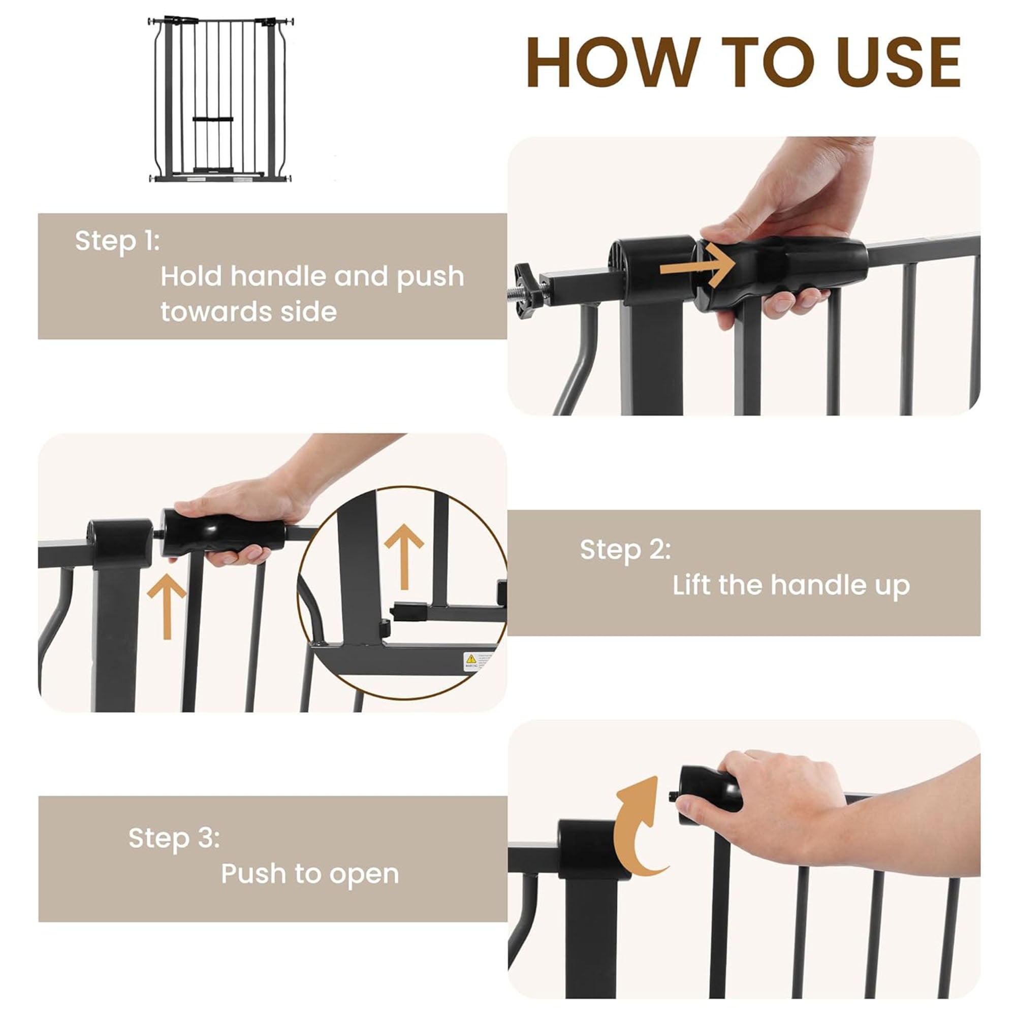 BalanceFrom Walk Thru Safety Gate, Fits 29.1-38.5" Openings, 36” Tall, Graphite - Smart-nests