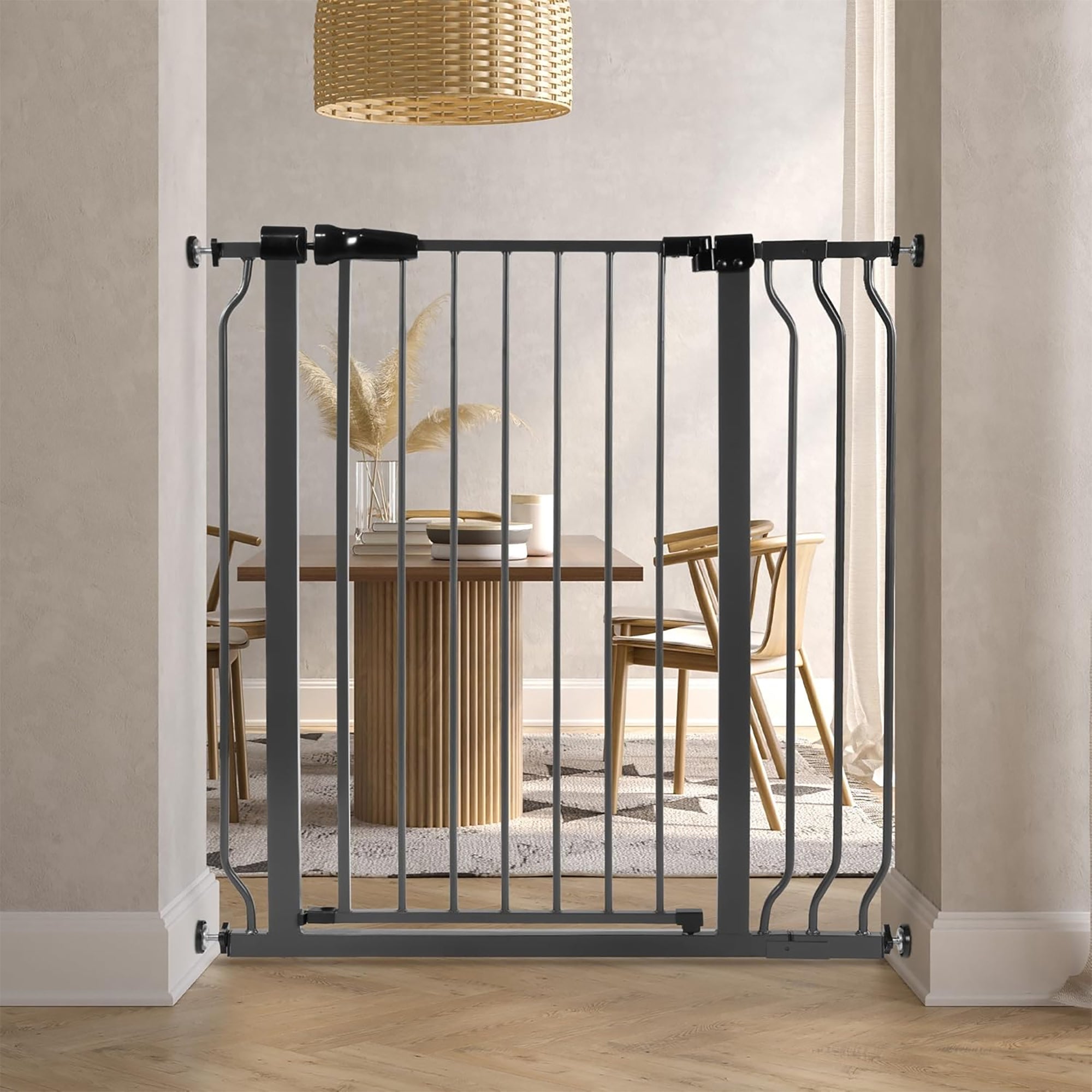 BalanceFrom Walk Thru Safety Gate, Fits 29.1-38.5" Openings, 36” Tall, Graphite - Smart-nests