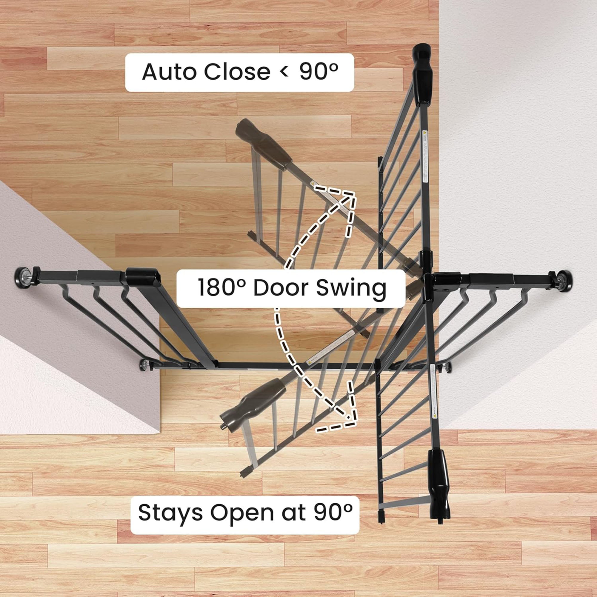 BalanceFrom Walk Thru Safety Gate, Fits 29.1-43.3" Openings, 36” Tall, Graphite - Smart-nests