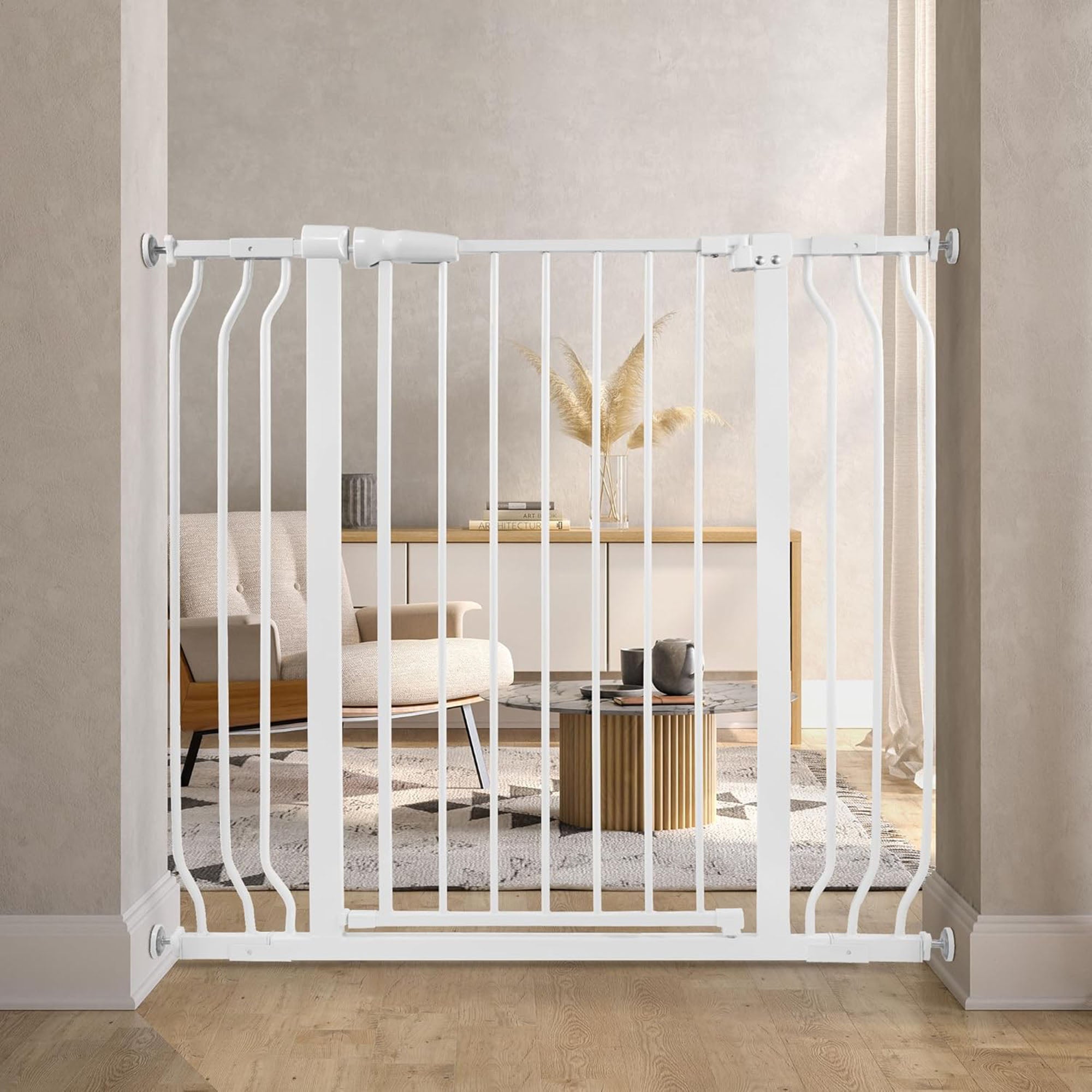 BalanceFrom Walk Thru Safety Gate, Fits 29.1-43.3" Openings, 36” Tall, White - Smart-nests