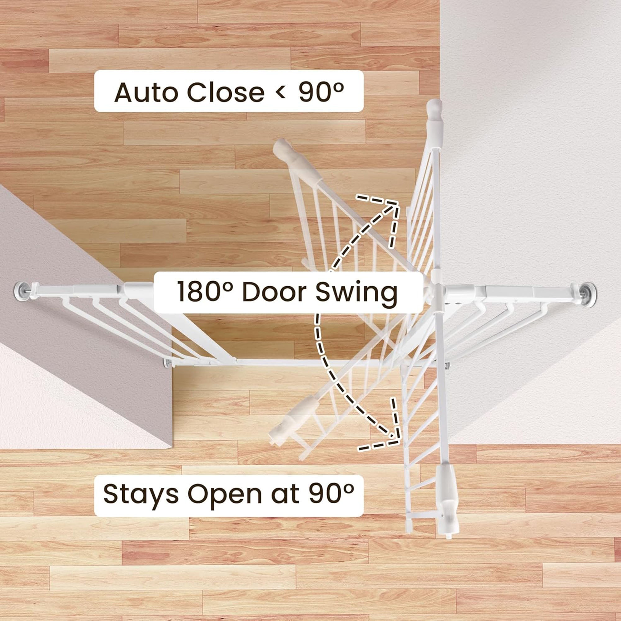BalanceFrom Walk Thru Safety Gate, Fits 29.1-43.3" Openings, 36” Tall, White - Smart-nests