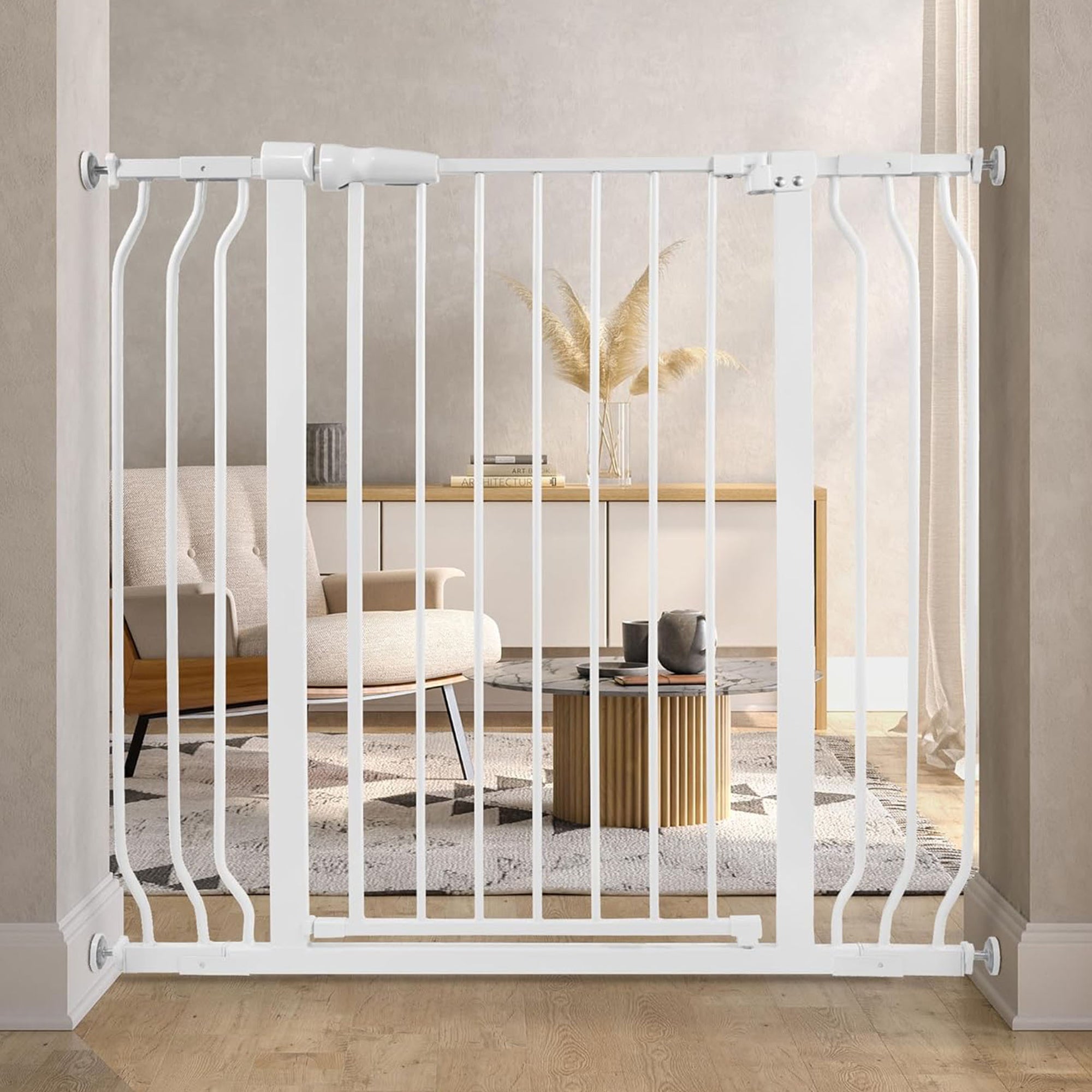 BalanceFrom Walk Thru Safety Gate, Fits 29.1-43.3" Openings, 36” Tall, White - Smart-nests