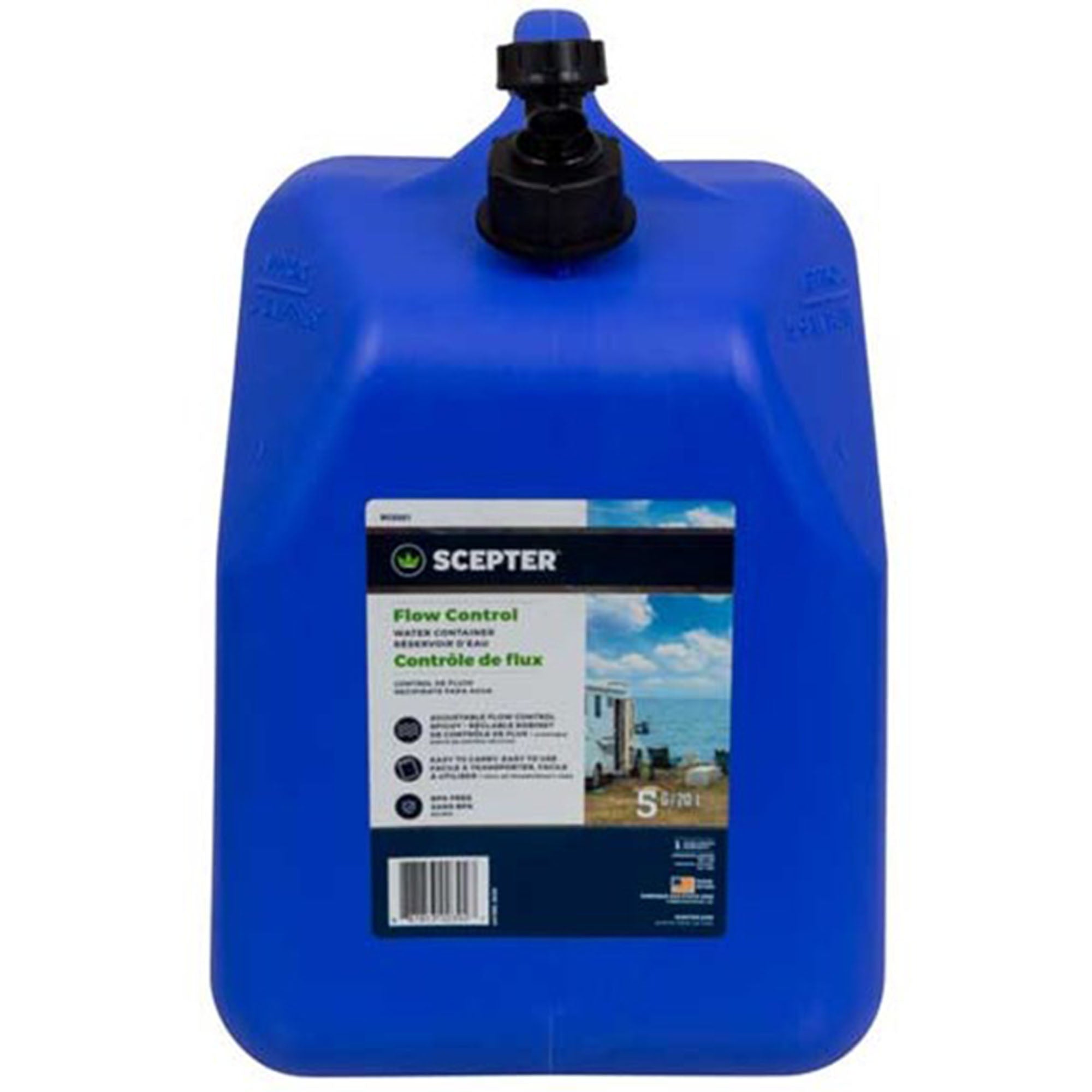 Scepter 5 Gallon Leak Proof Water Jug Storage Container & Handle, Spigot, 4 Pack - Smart-nests