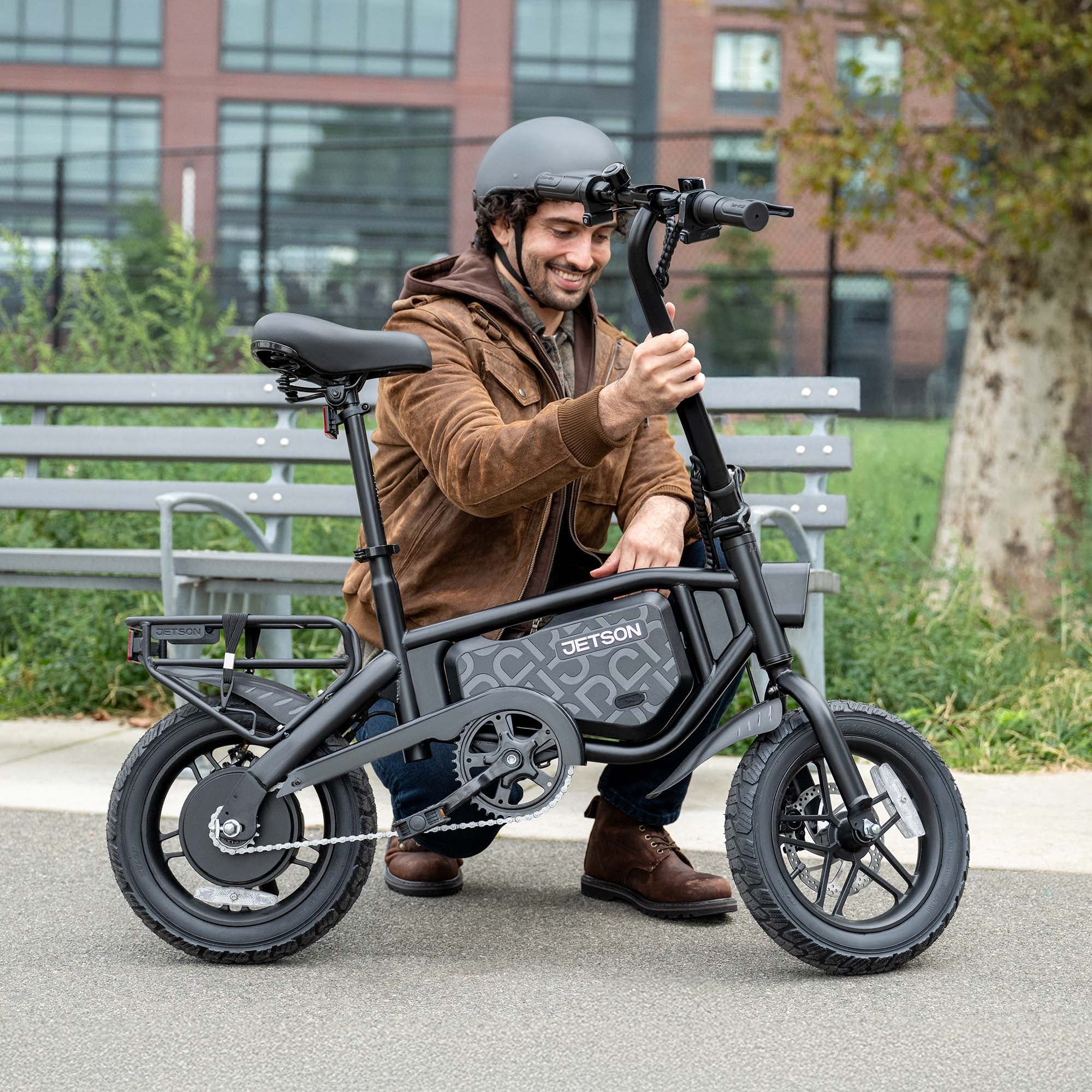 Jetson Bolt Pro Max Electric Folding Bike,14 Inch Wheels, 15.5 MPH Speed, Black - Smart-nests