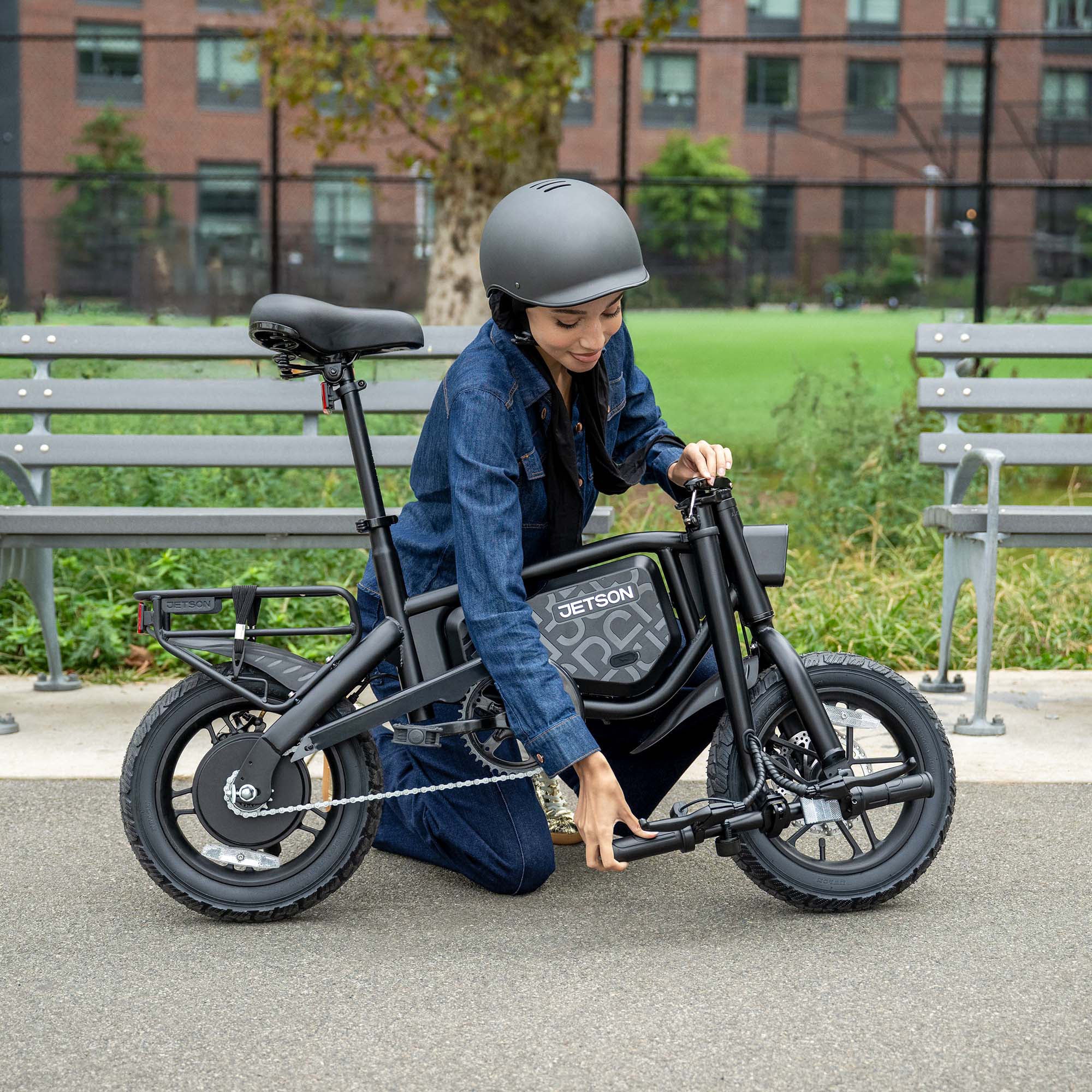 Jetson Bolt Pro Max Electric Folding Bike,14 Inch Wheels, 15.5 MPH Speed, Black - Smart-nests