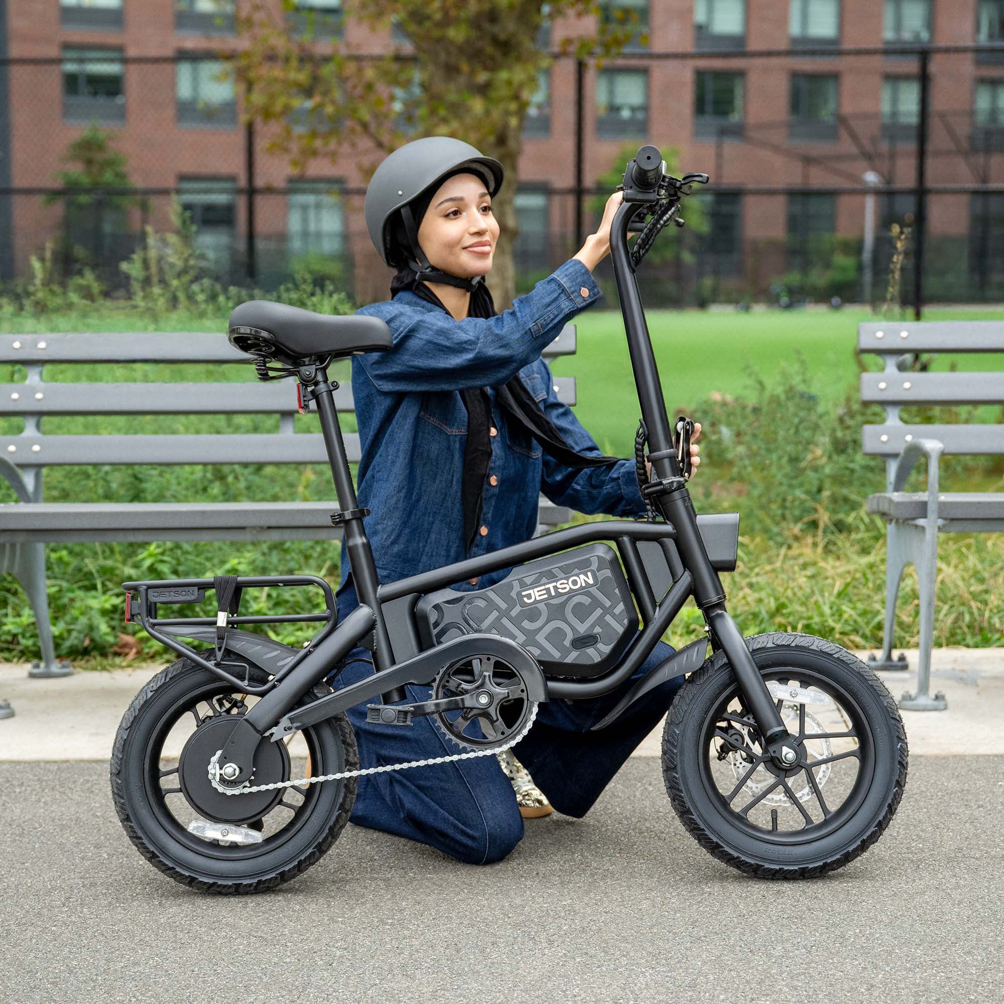 Jetson Bolt Pro Max Electric Folding Bike,14 Inch Wheels, 15.5 MPH Speed, Black - Smart-nests
