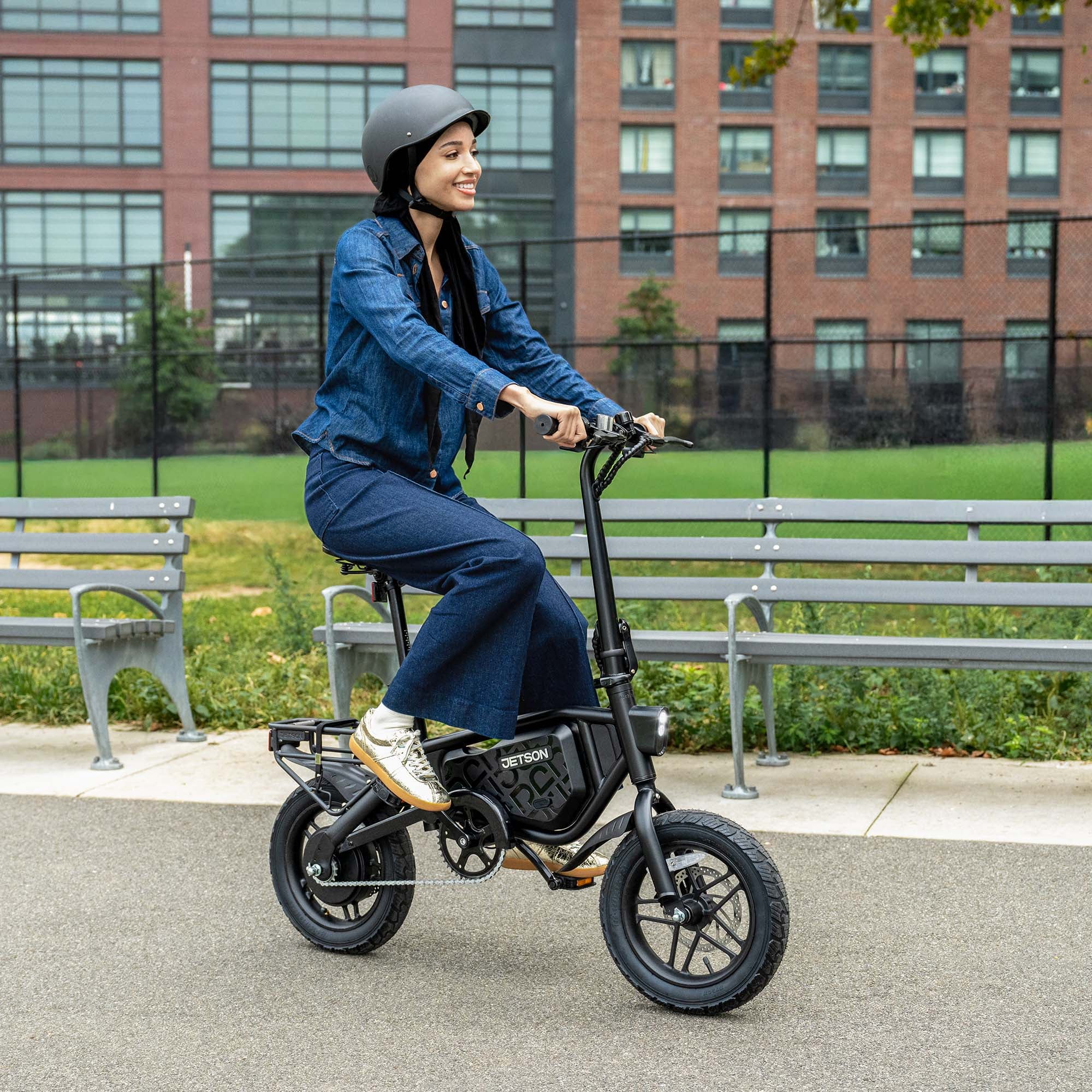 Jetson Bolt Pro Max Electric Folding Bike,14 Inch Wheels, 15.5 MPH Speed, Black - Smart-nests