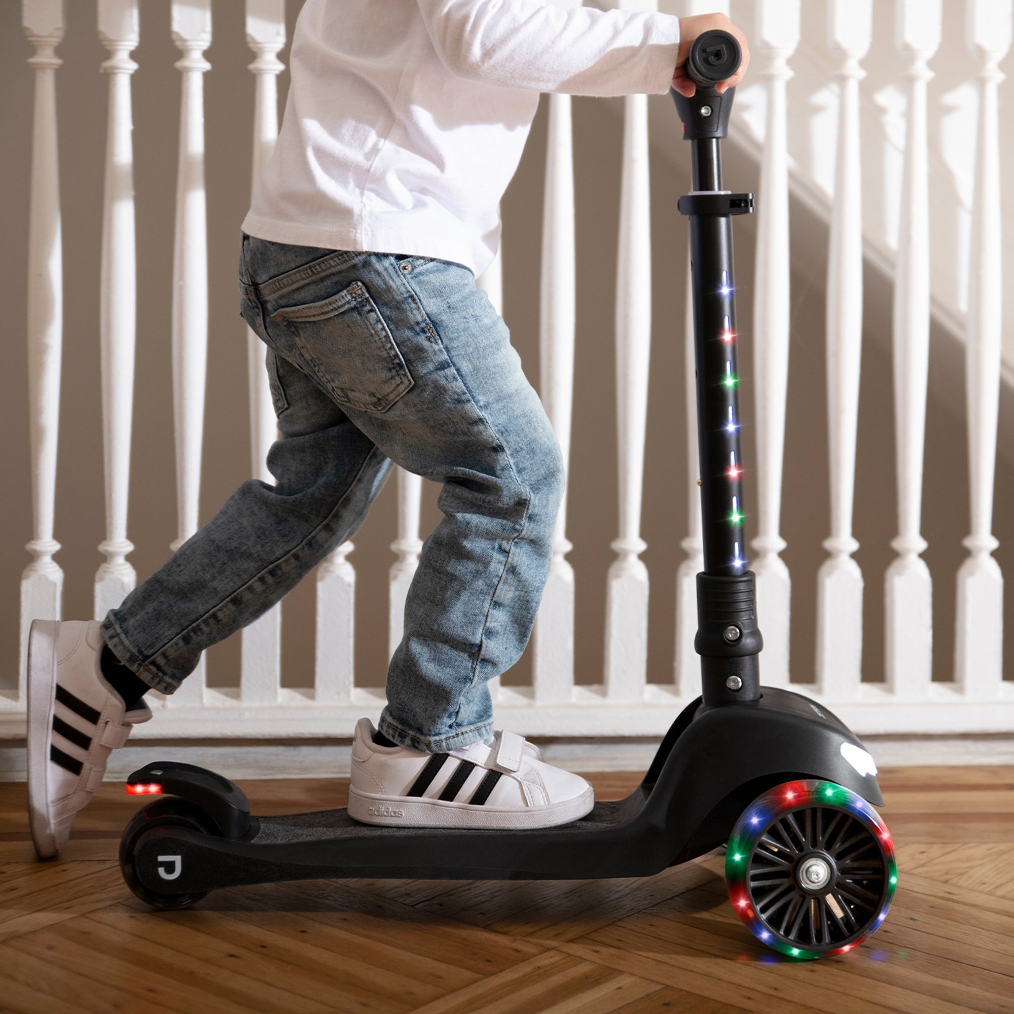 Jetson Jupiter Mini 3 Wheel Light-Up Kick Scooter, Adjustable Handlebar, Blue - Smart-nests