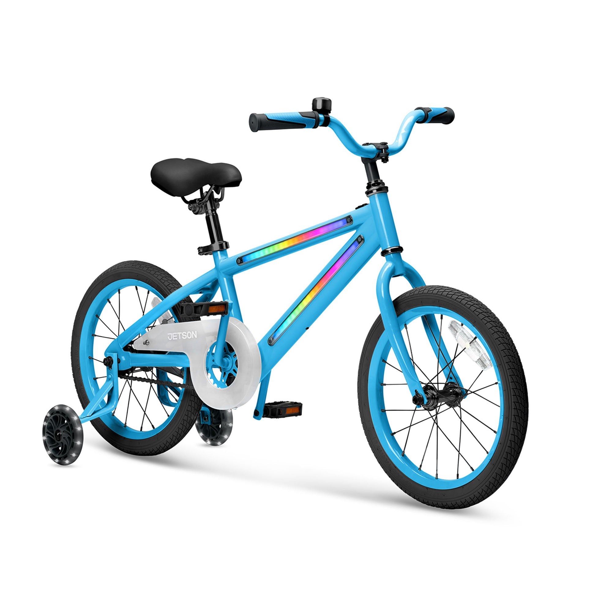 Jetson Light Rider 16" LED Kids Bike with Coaster Brakes, Training Wheels, Blue - Smart-nests