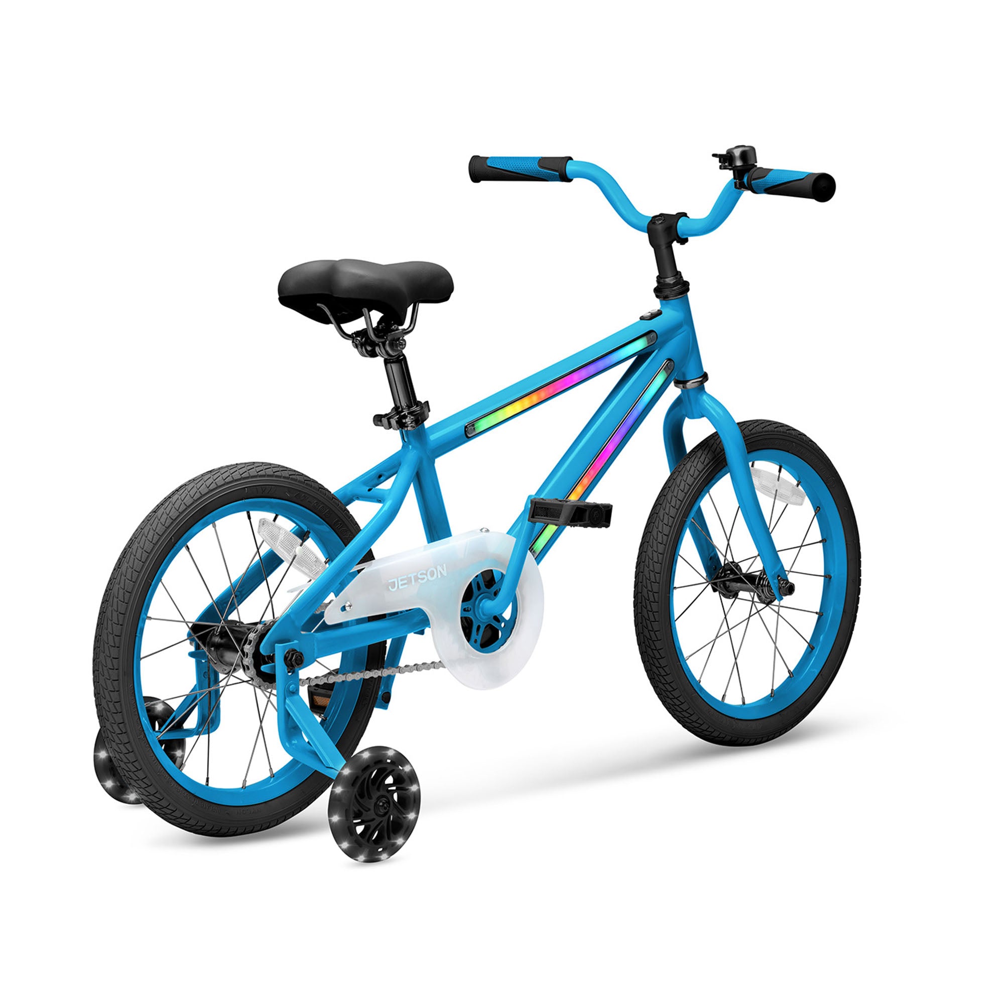 Jetson Light Rider 16" LED Kids Bike with Coaster Brakes, Training Wheels, Blue - Smart-nests