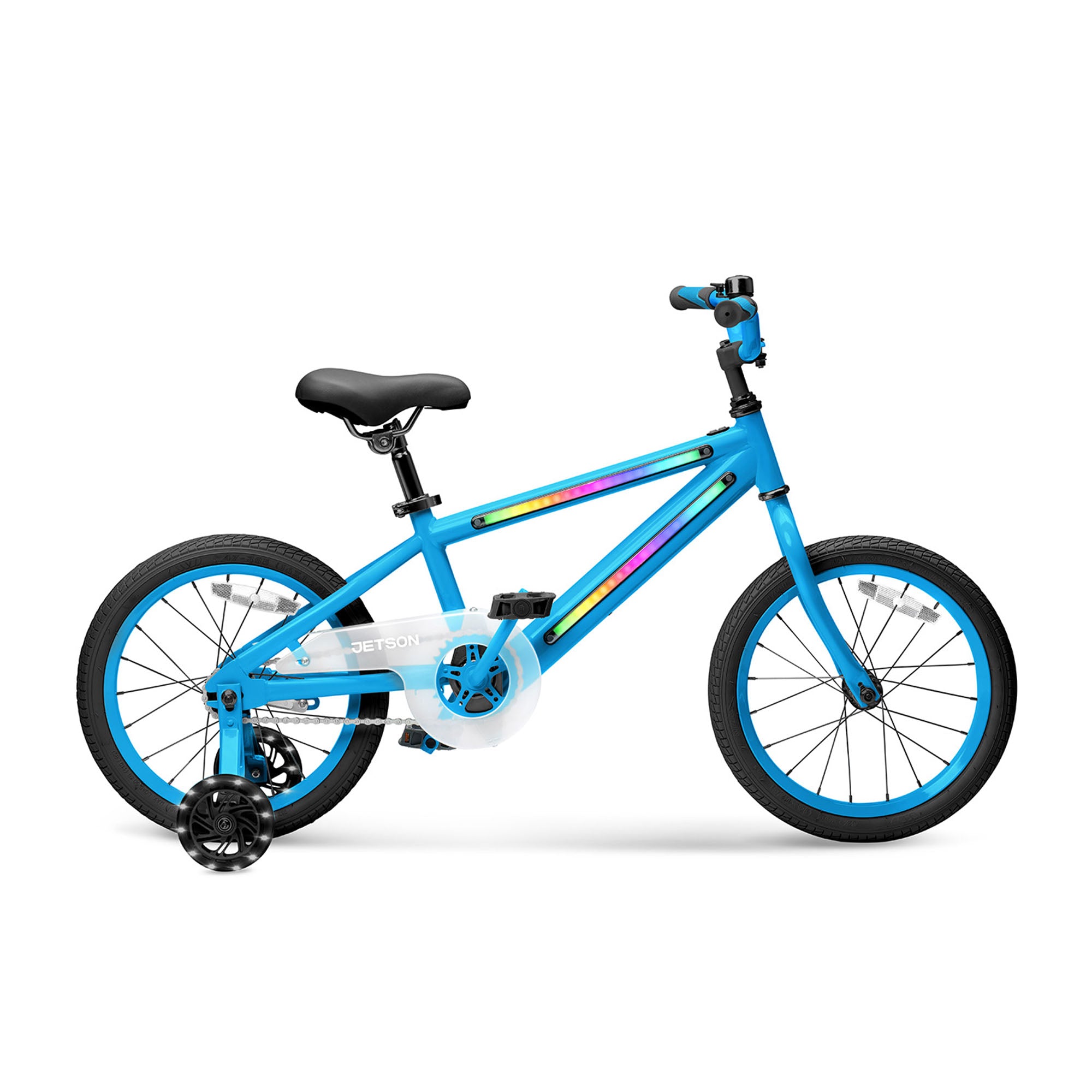 Jetson Light Rider 16" LED Kids Bike with Coaster Brakes, Training Wheels, Blue - Smart-nests