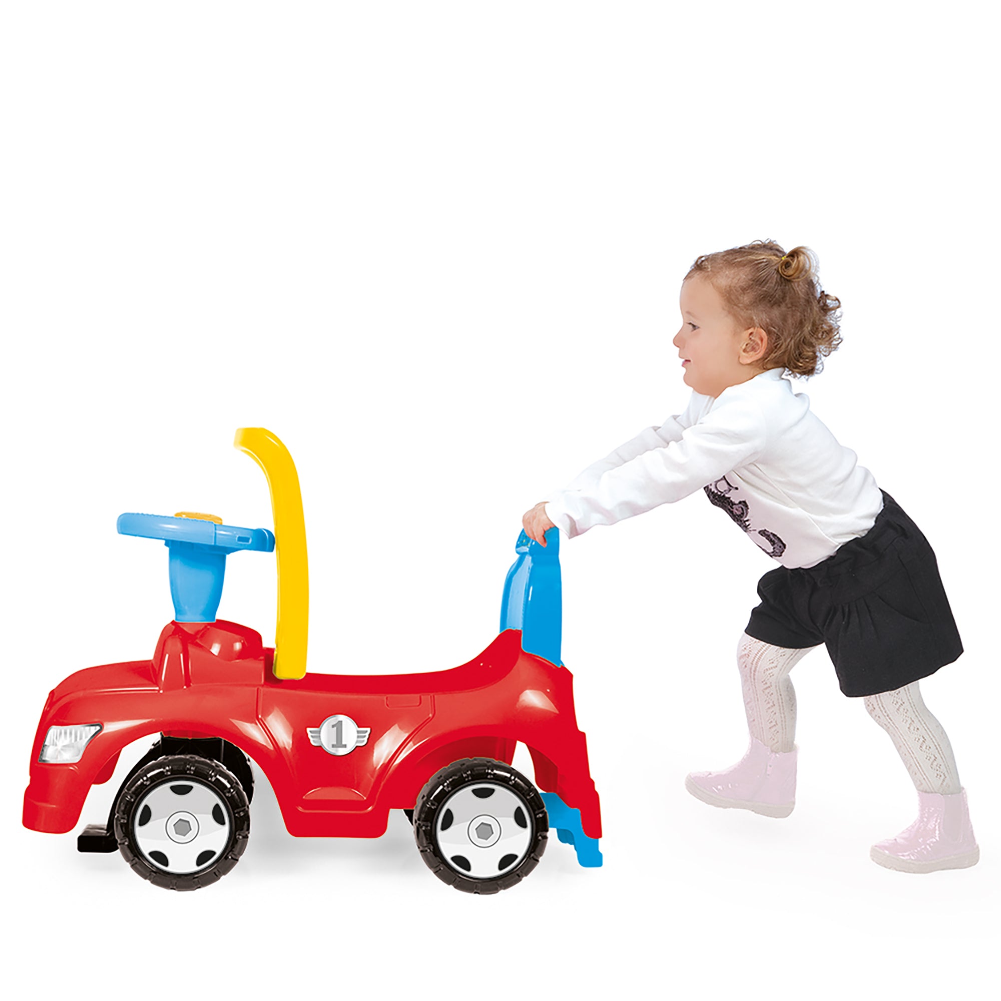 Dolu 2-in-1 Step Car Ride-On Toy and Walker, with Under-Seat Storage Compartment - Smart-nests