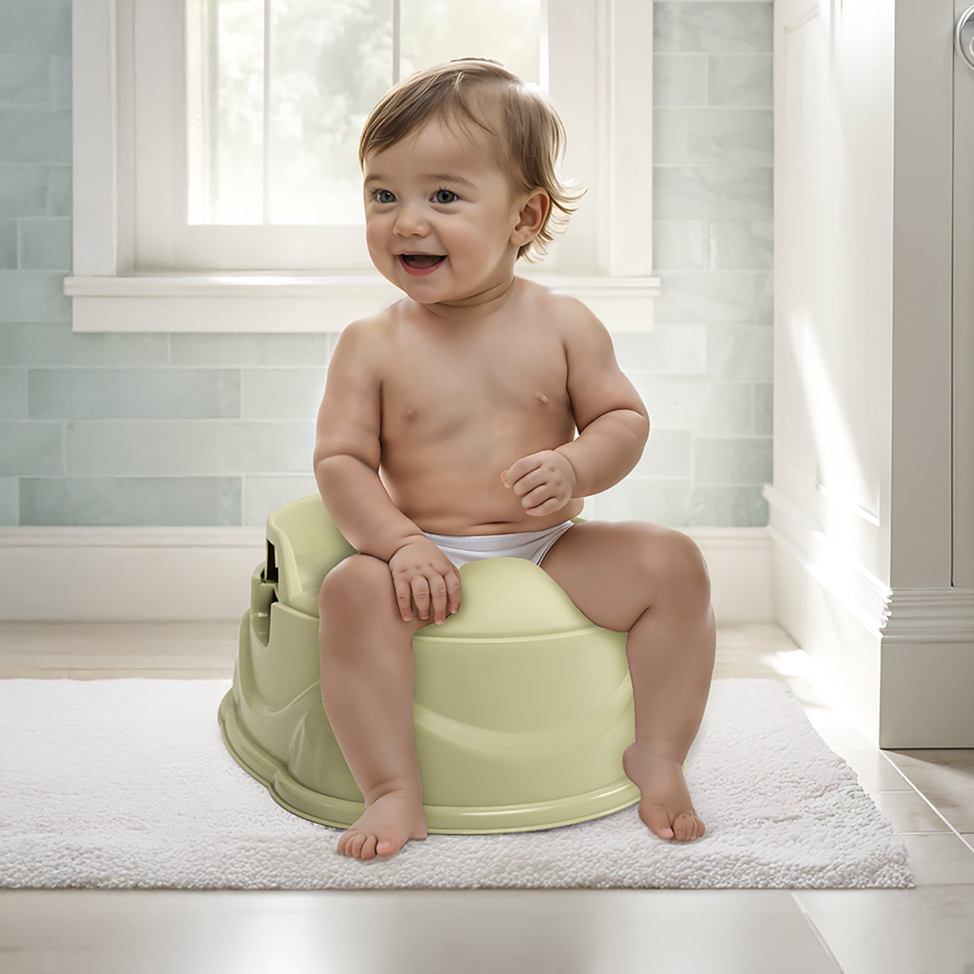 Dolu Nuve 3-in-1 Potty, Toilet Adapter, and Step Stool, Ergonomic Design, Green - Smart-nests