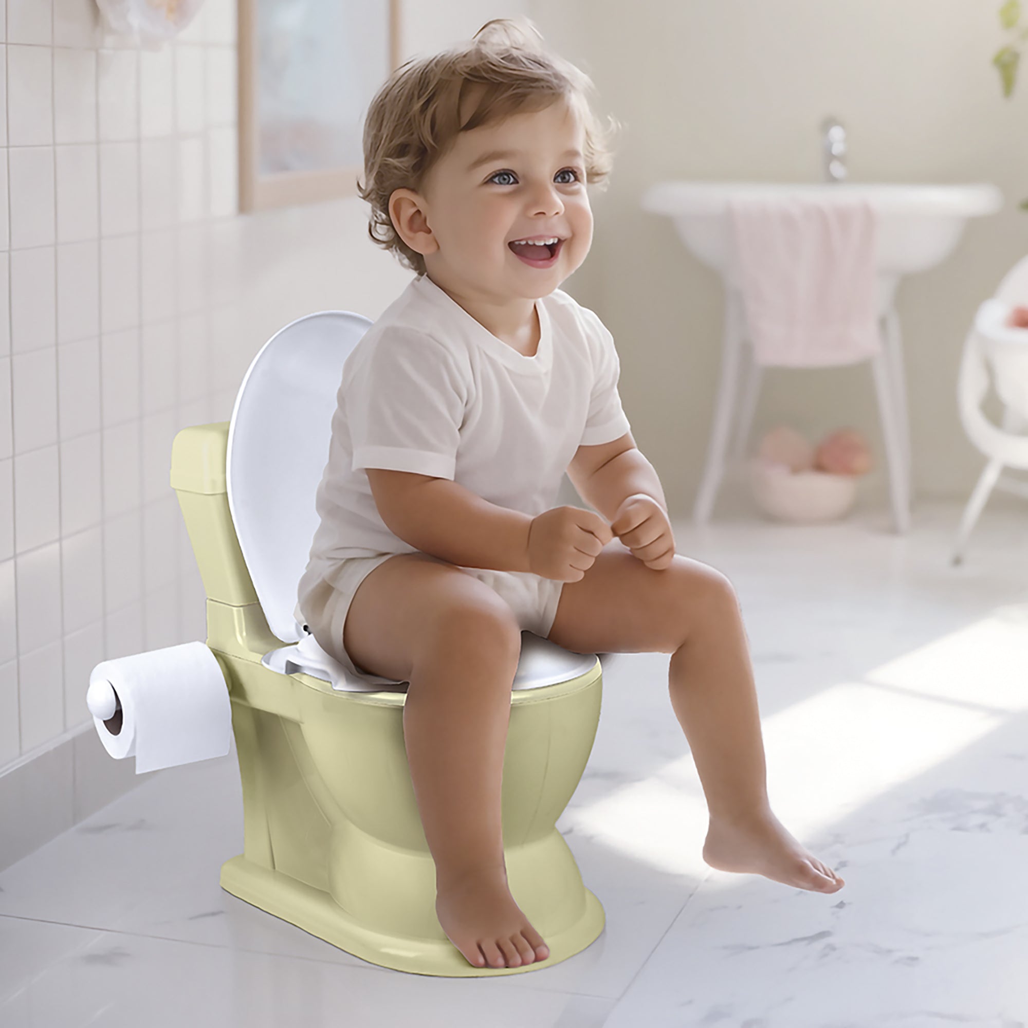 Dolu Nuve Educational XL Potty, Flip-Top Lid for Children 18 Months & Up, Green - Smart-nests