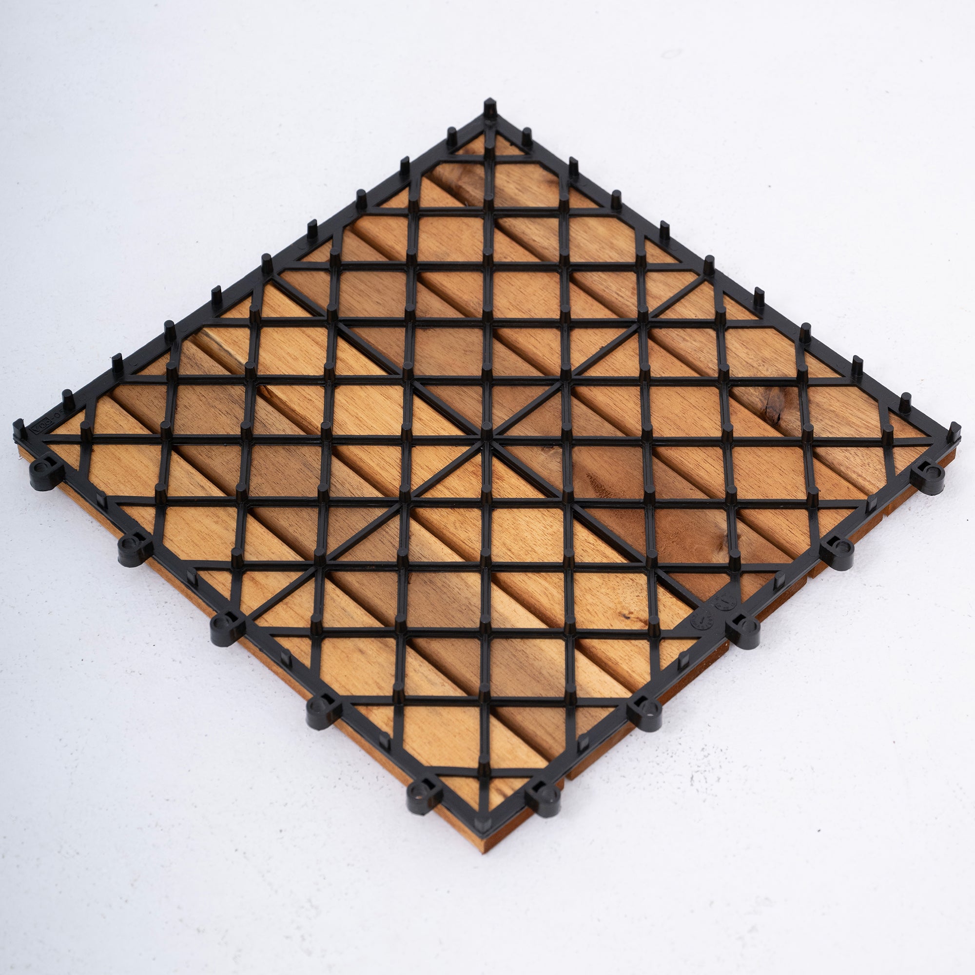 Bliss Outdoors Hardwood 6-Slat Interlocking Wood Deck Tiles, Natural, Set of 30 - Smart-nests