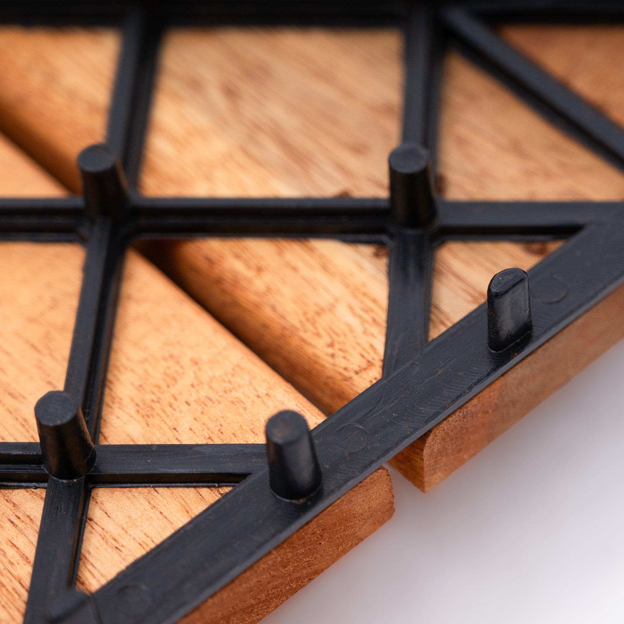 Bliss Outdoors Hardwood 6-Slat Interlocking Wood Deck Tiles, Natural, Set of 30 - Smart-nests