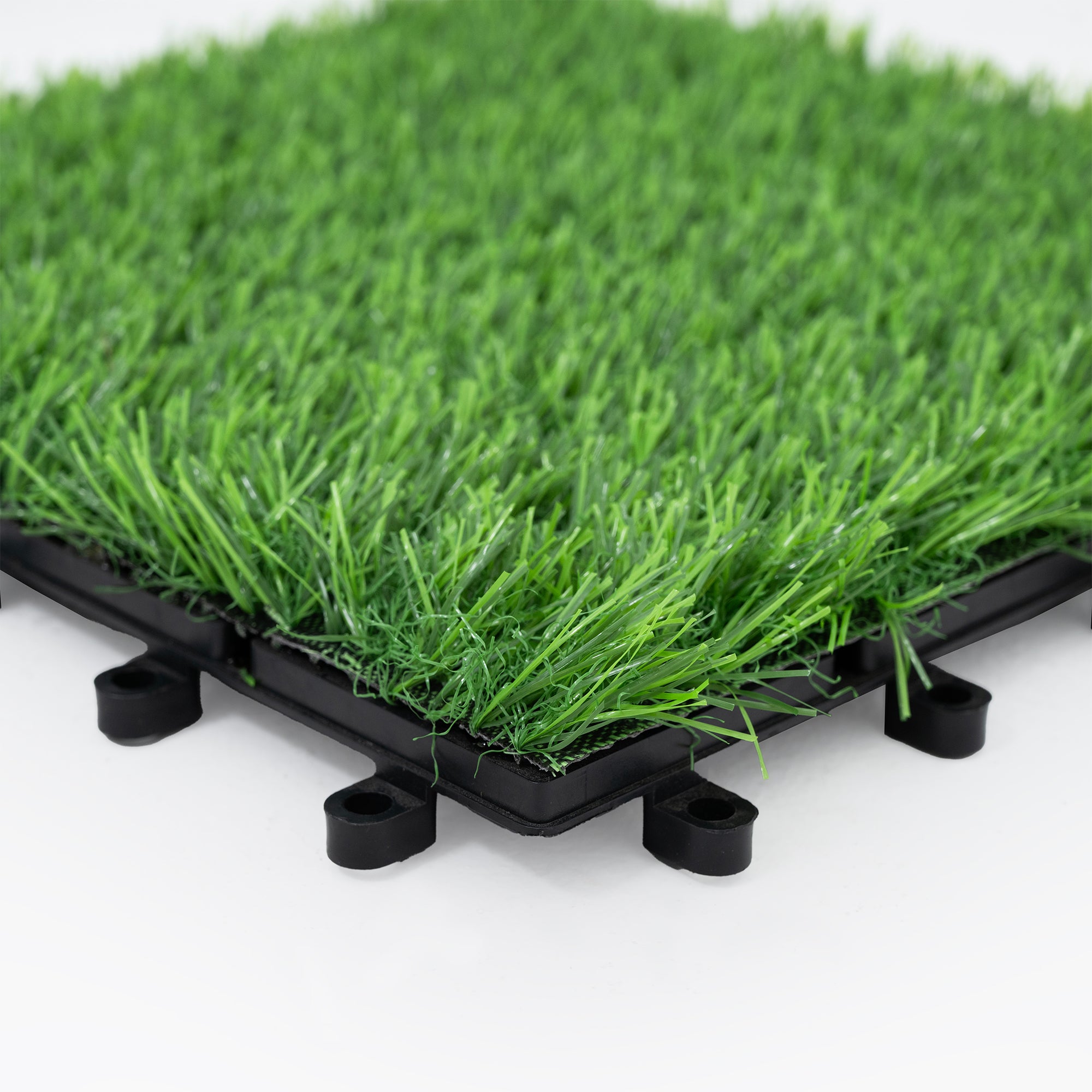 Bliss Outdoors 12"x12" Artificial PP Grass Interlocking Tiles, Green, Set of 30 - Smart-nests