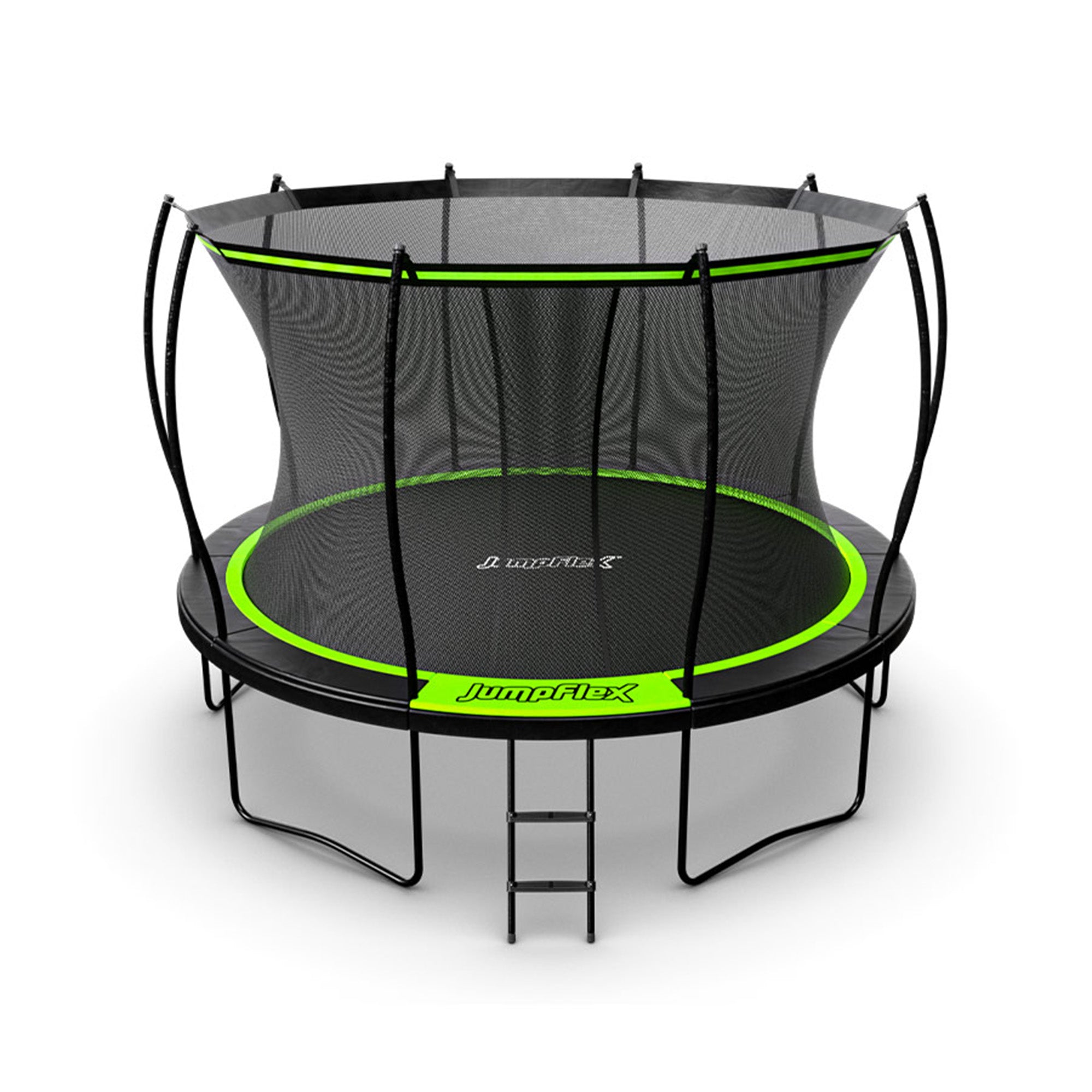 Jumpflex FLEX 12' Round Trampoline, Outdoor Play Equipment & Safety Net & Ladder - Smart-nests