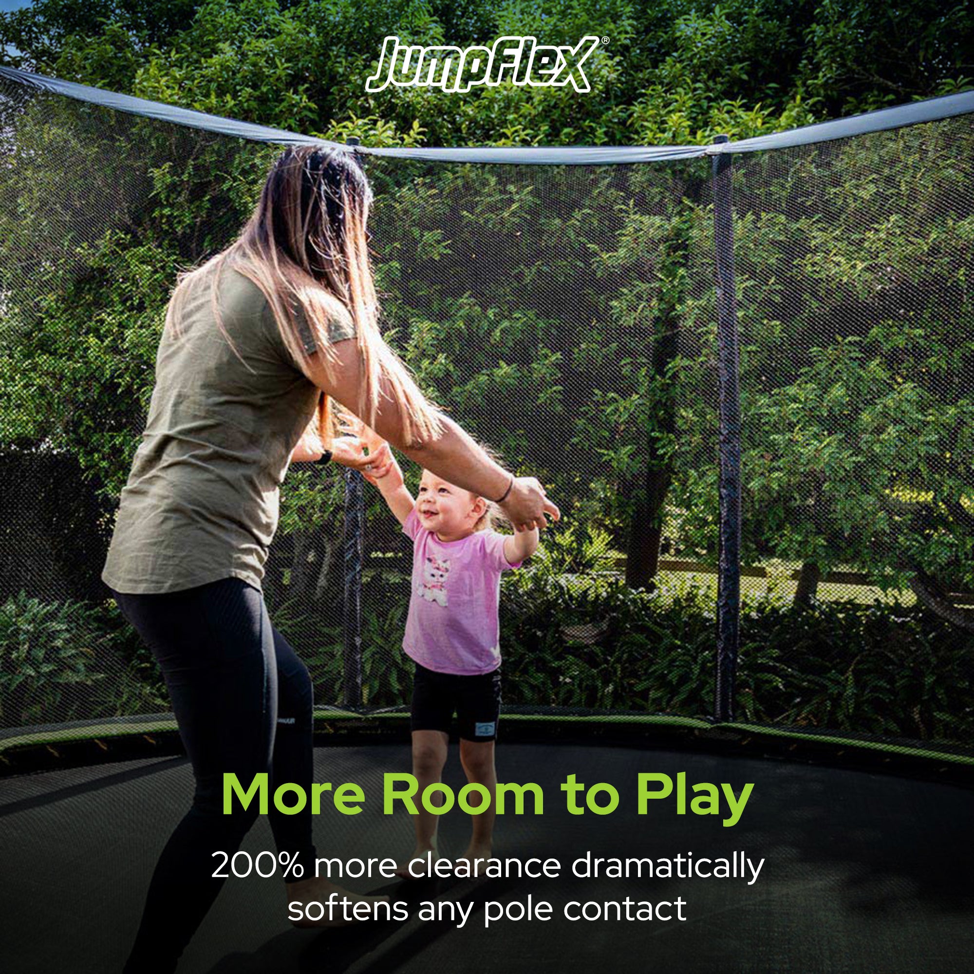 Jumpflex FLEX 10' Round Trampoline, Outdoor Play Equipment & Safety Net & Ladder - Smart-nests
