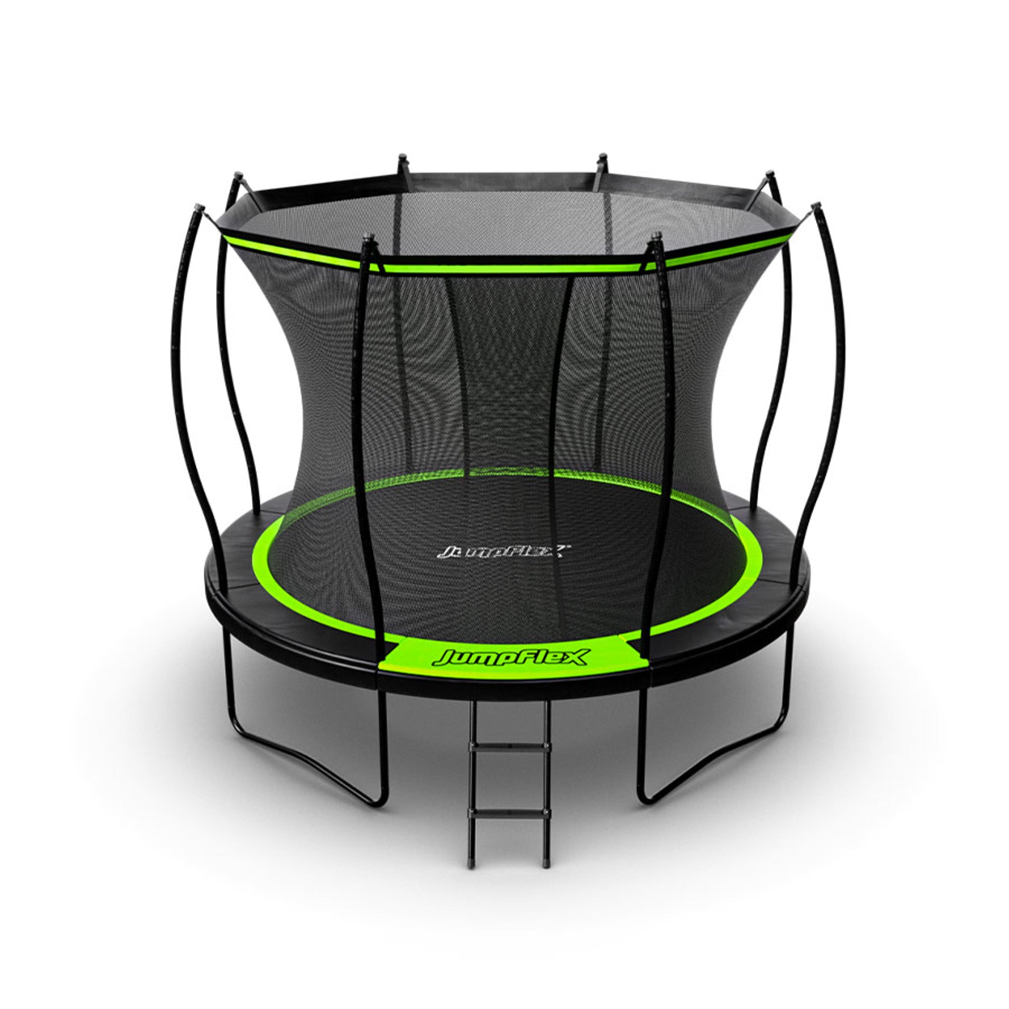 Jumpflex FLEX 10' Round Trampoline, Outdoor Play Equipment & Safety Net & Ladder - Smart-nests