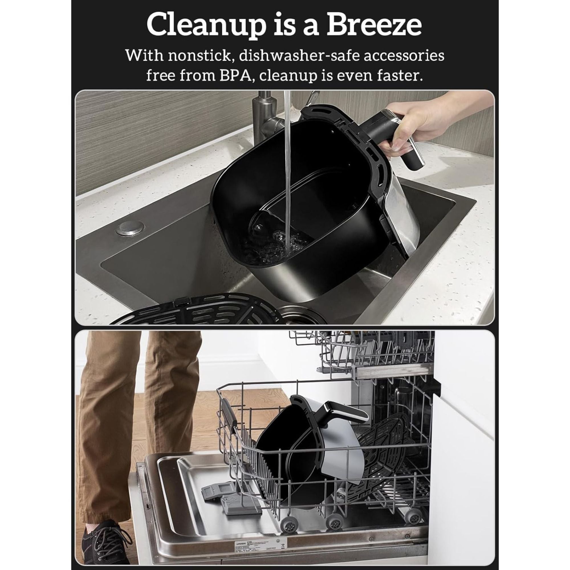 Kitchen Elite Digital Air Fryer Oven, Compact Cooker, 5.28 Qt, Stainless Steel - Smart-nests