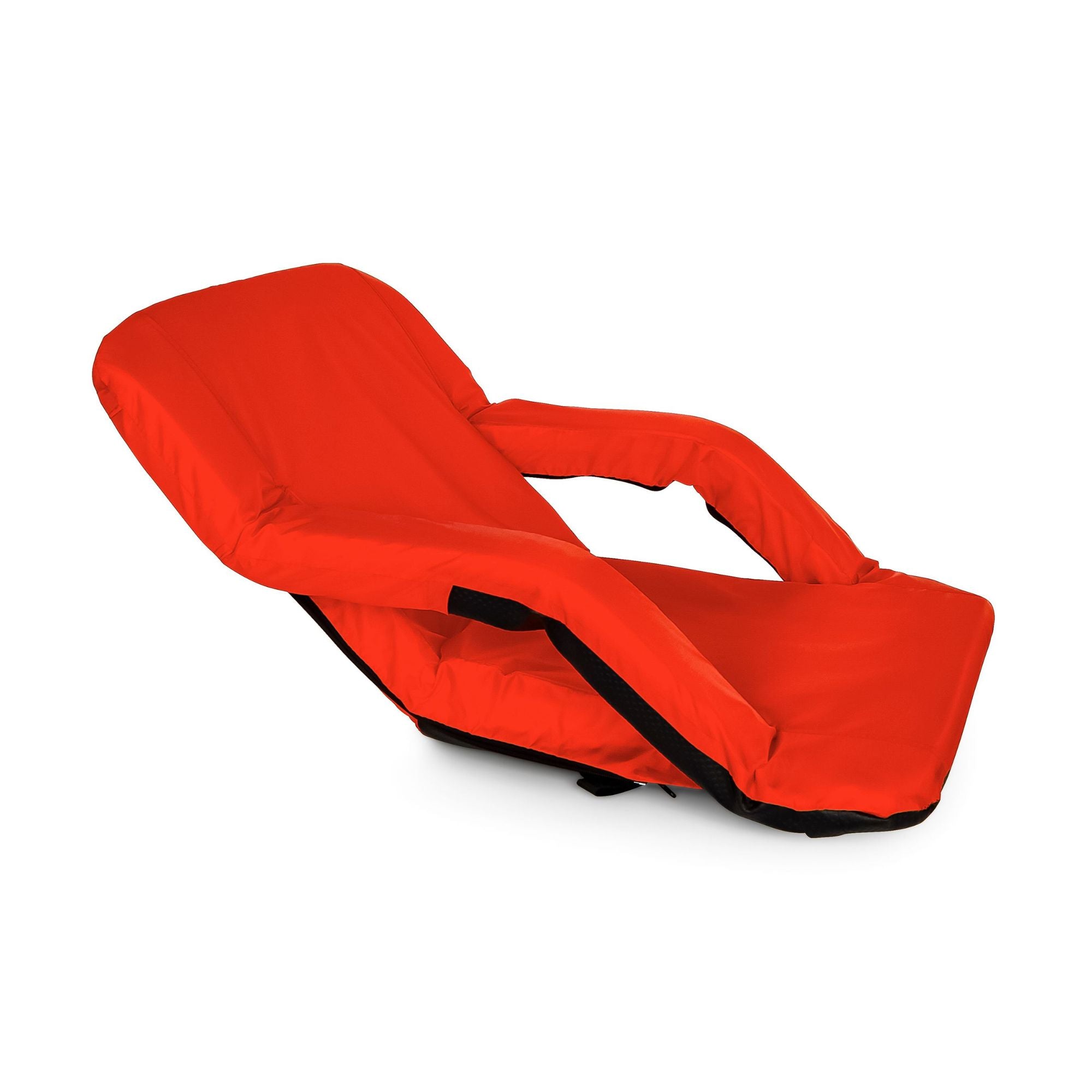 Camco Portable Stadium Seat Foldable Padded Cushion, Back Support, Armrests, Red - Smart-nests