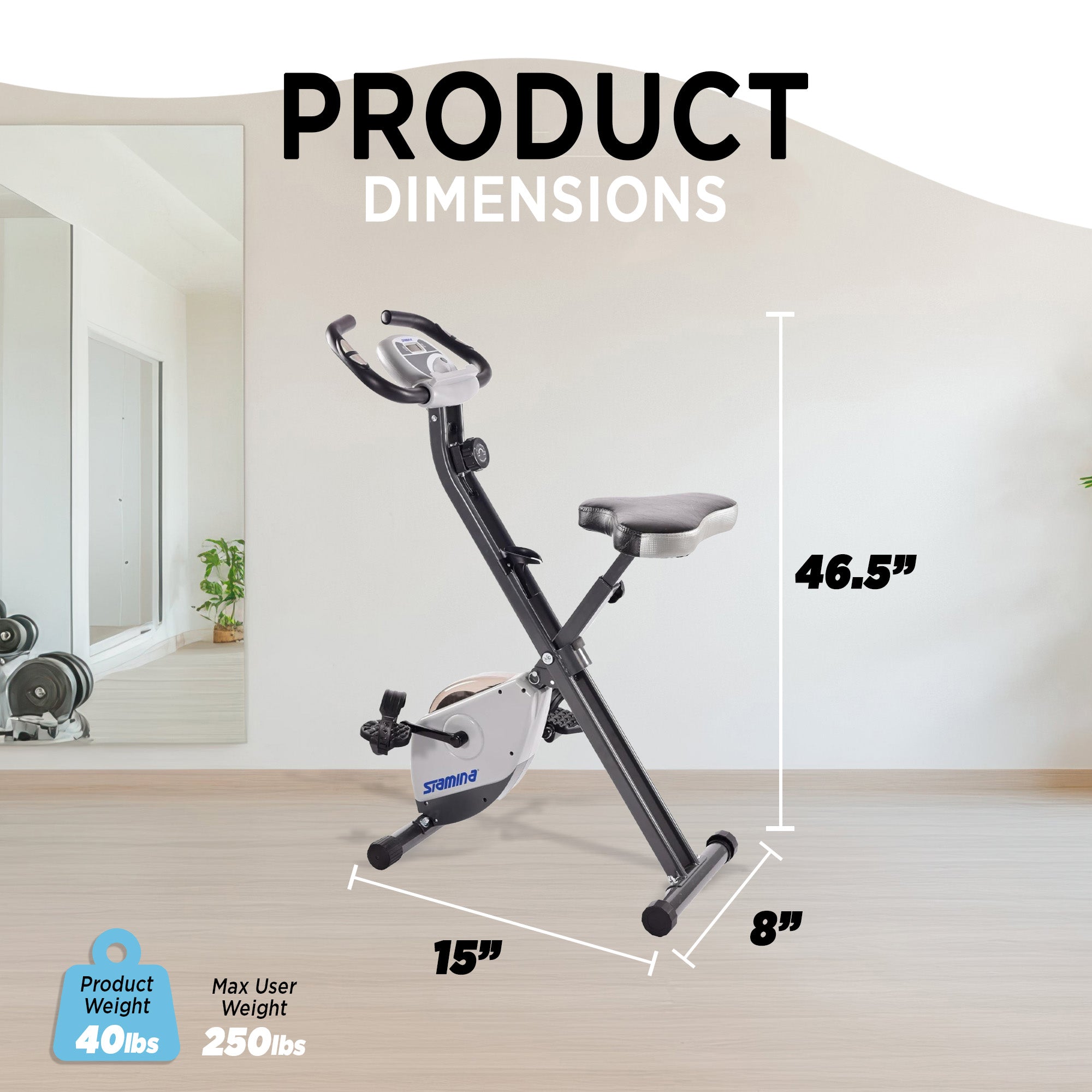 Stamina Products Foldable Exercise Bike with Smart Workout App for Home Fitness - Smart-nests