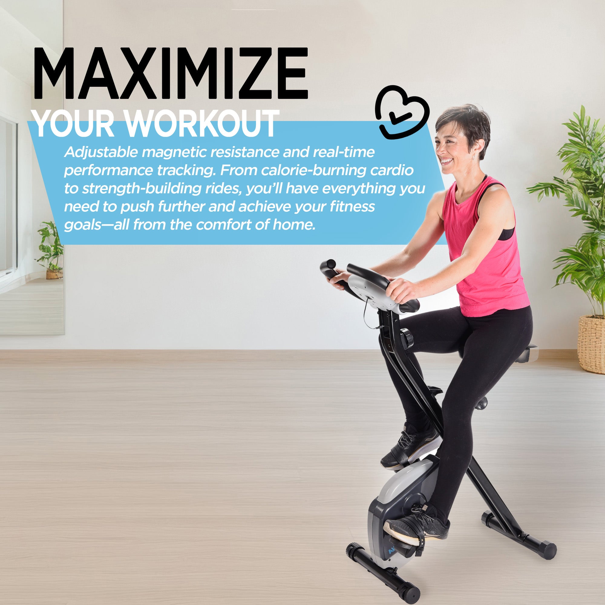 Stamina Products Foldable Exercise Bike with Smart Workout App for Home Fitness - Smart-nests