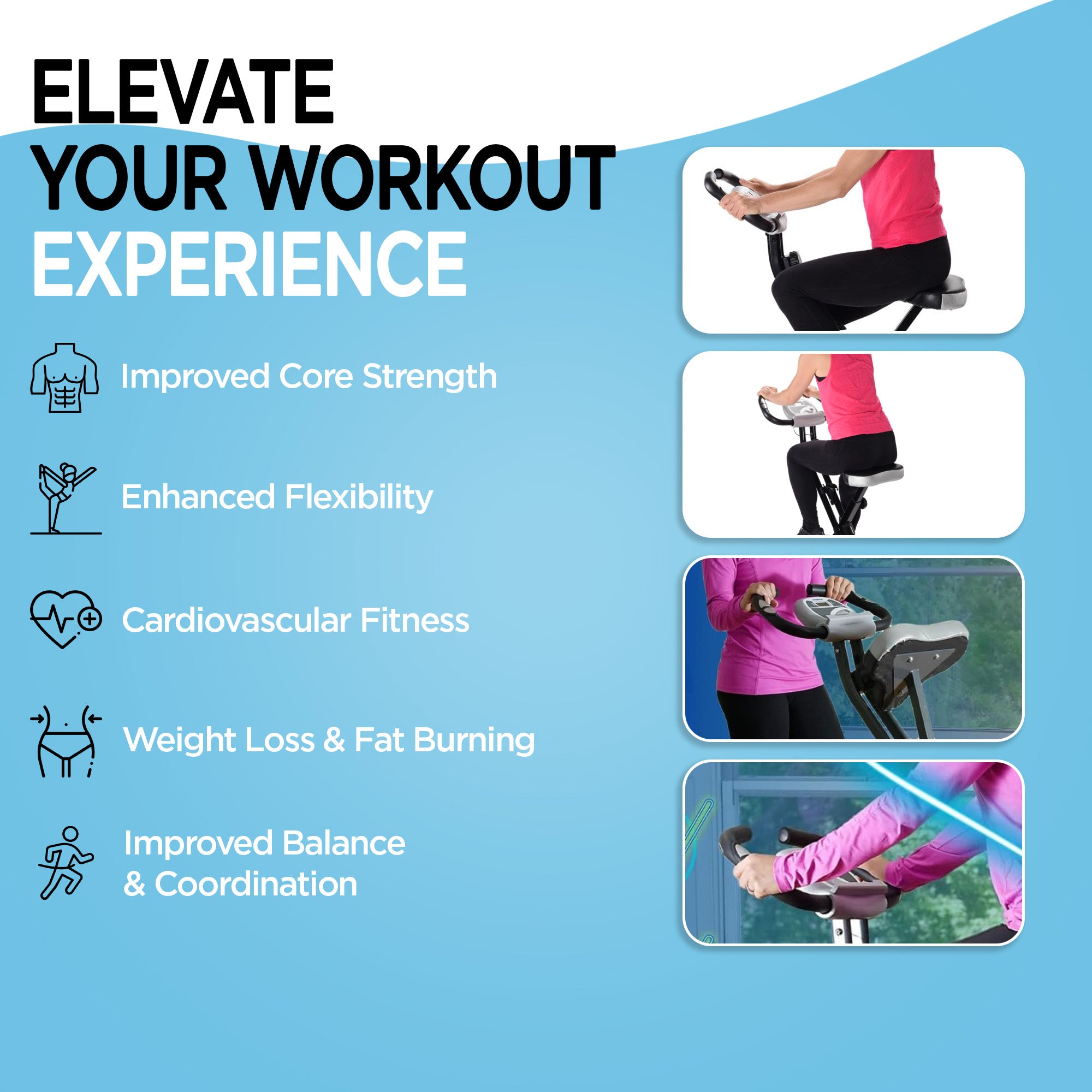 Stamina Products Foldable Exercise Bike with Smart Workout App for Home Fitness - Smart-nests