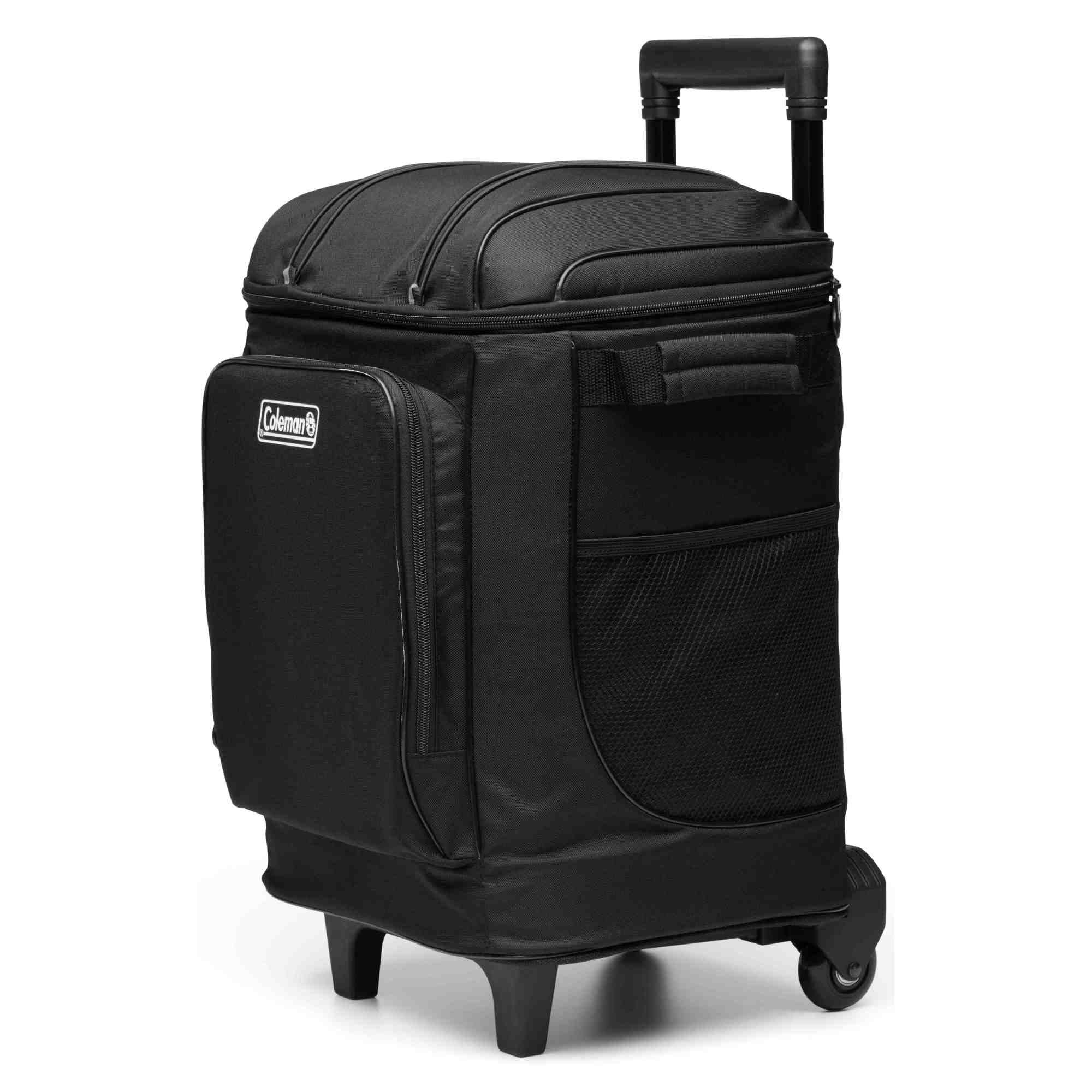 Coleman CHILLER 42-Can Soft-Sided Cooler w/ Wheels, Portable & Insulated, Black - Smart-nests