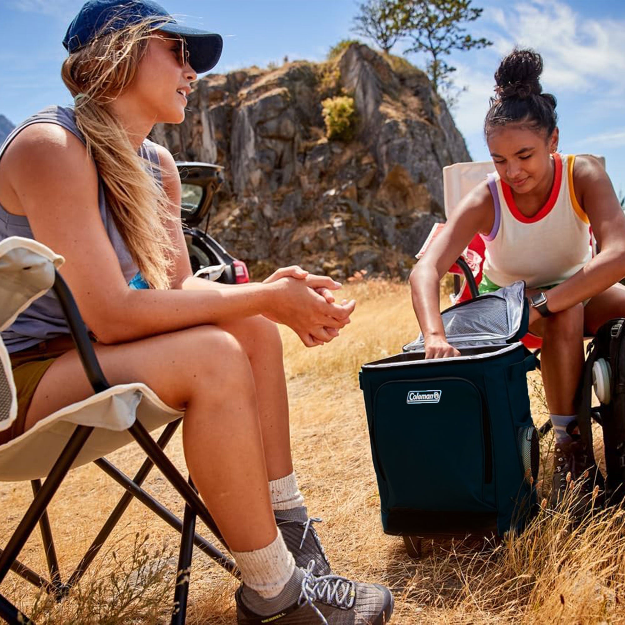 Coleman CHILLER 42-Can Soft-Sided Cooler w/ Wheels, Portable & Insulated, Black - Smart-nests