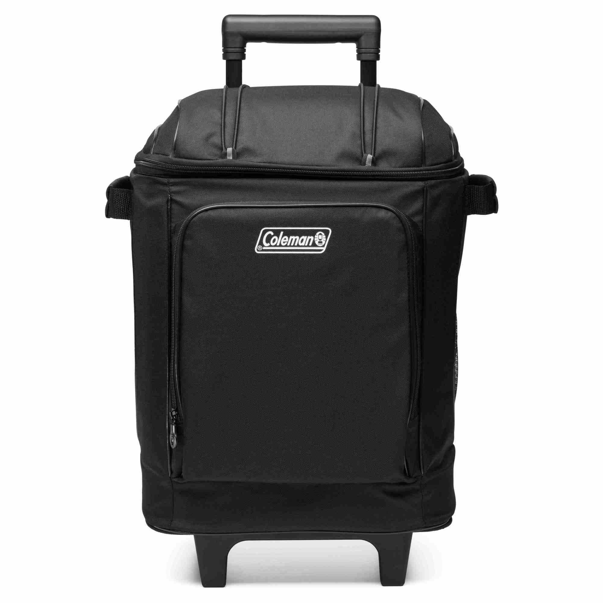 Coleman CHILLER 42-Can Soft-Sided Cooler w/ Wheels, Portable & Insulated, Black - Smart-nests