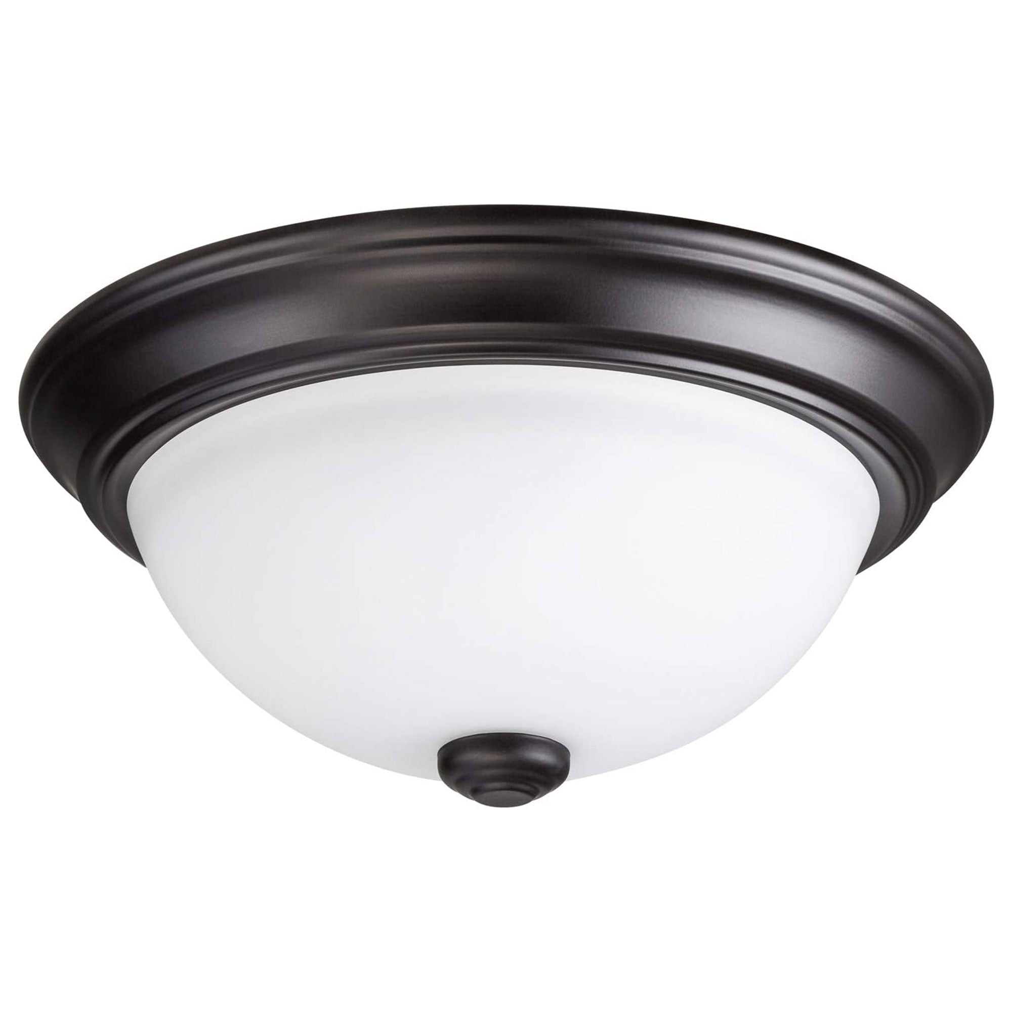 Portage Bay 11 Inch Flush Mount Ceiling Fixture Alabaster Glass Lighting, Bronze - Smart-nests