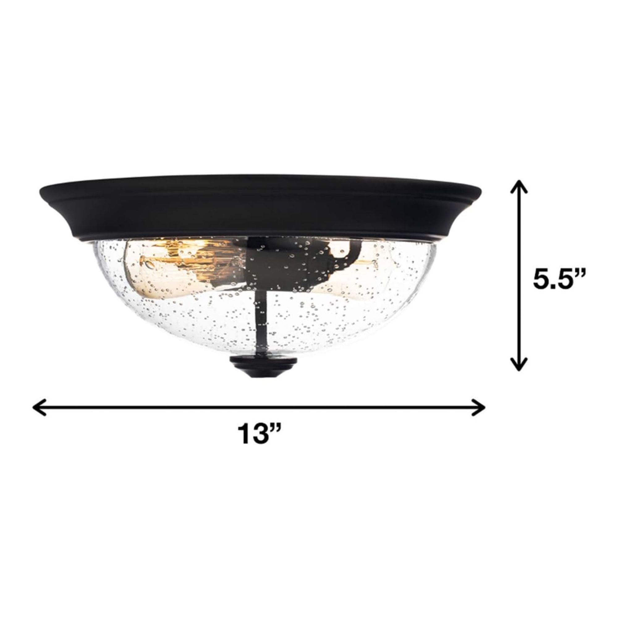 Prominence Home 13” Flush Mount Seeded Ceiling Light, Madalyn, 51381-31, Bronze - Smart-nests