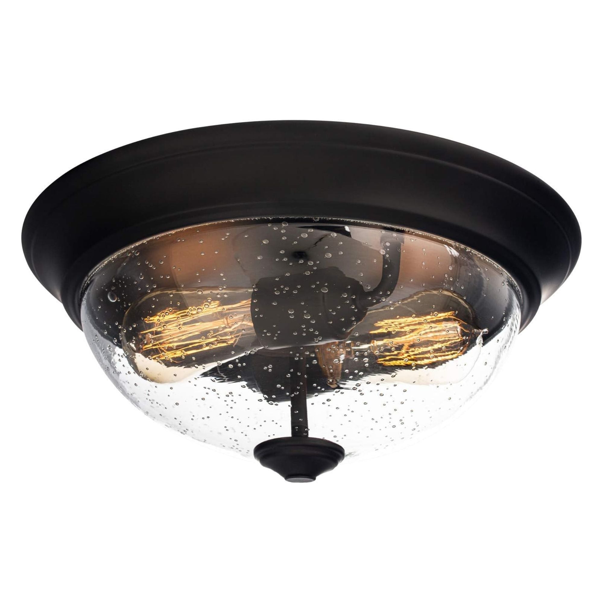 Prominence Home 13” Flush Mount Seeded Ceiling Light, Madalyn, 51381-31, Bronze - Smart-nests
