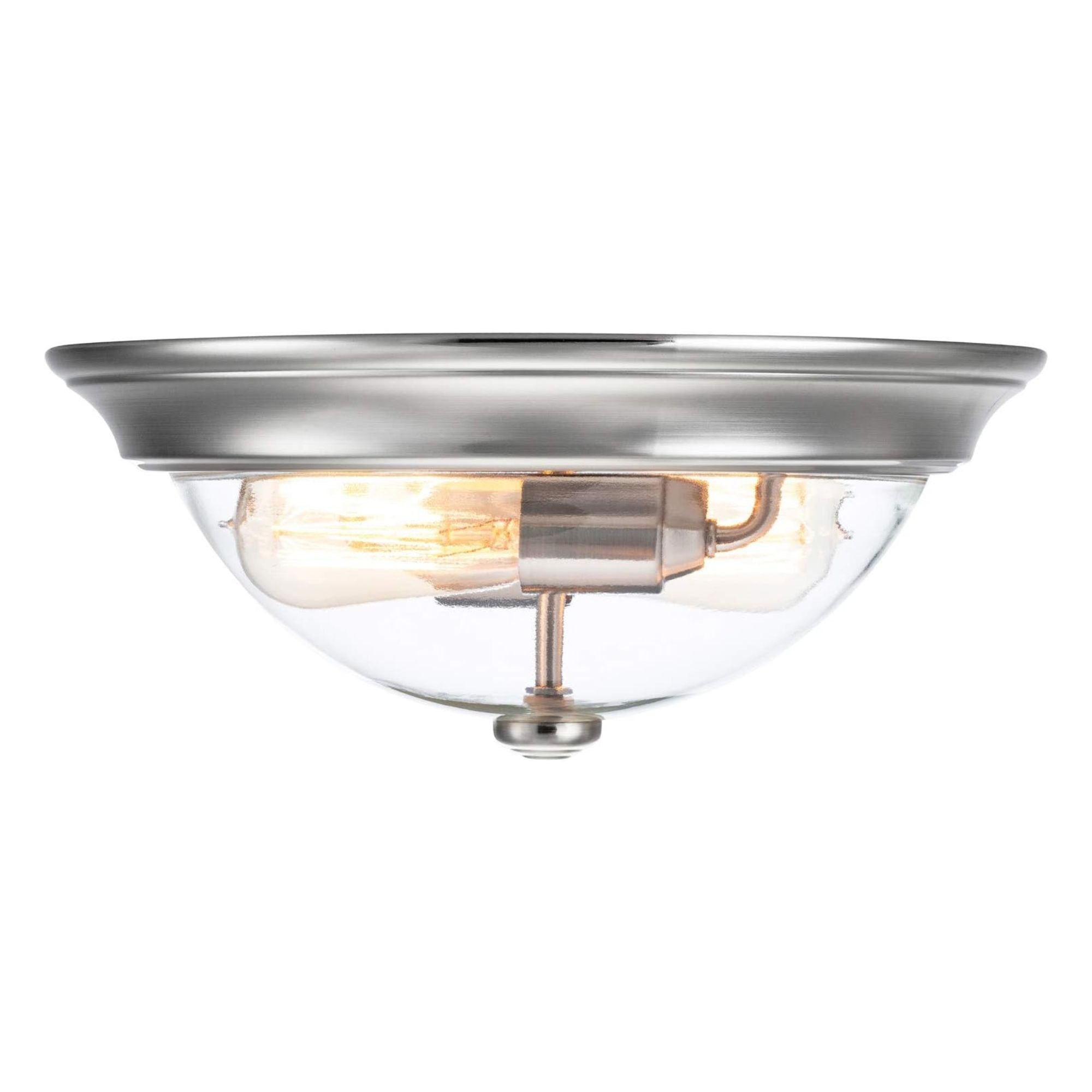 Prominence Home 13” Flush Mount Indoor Ceiling Light, Madalyn, 51380-31, Nickel - Smart-nests