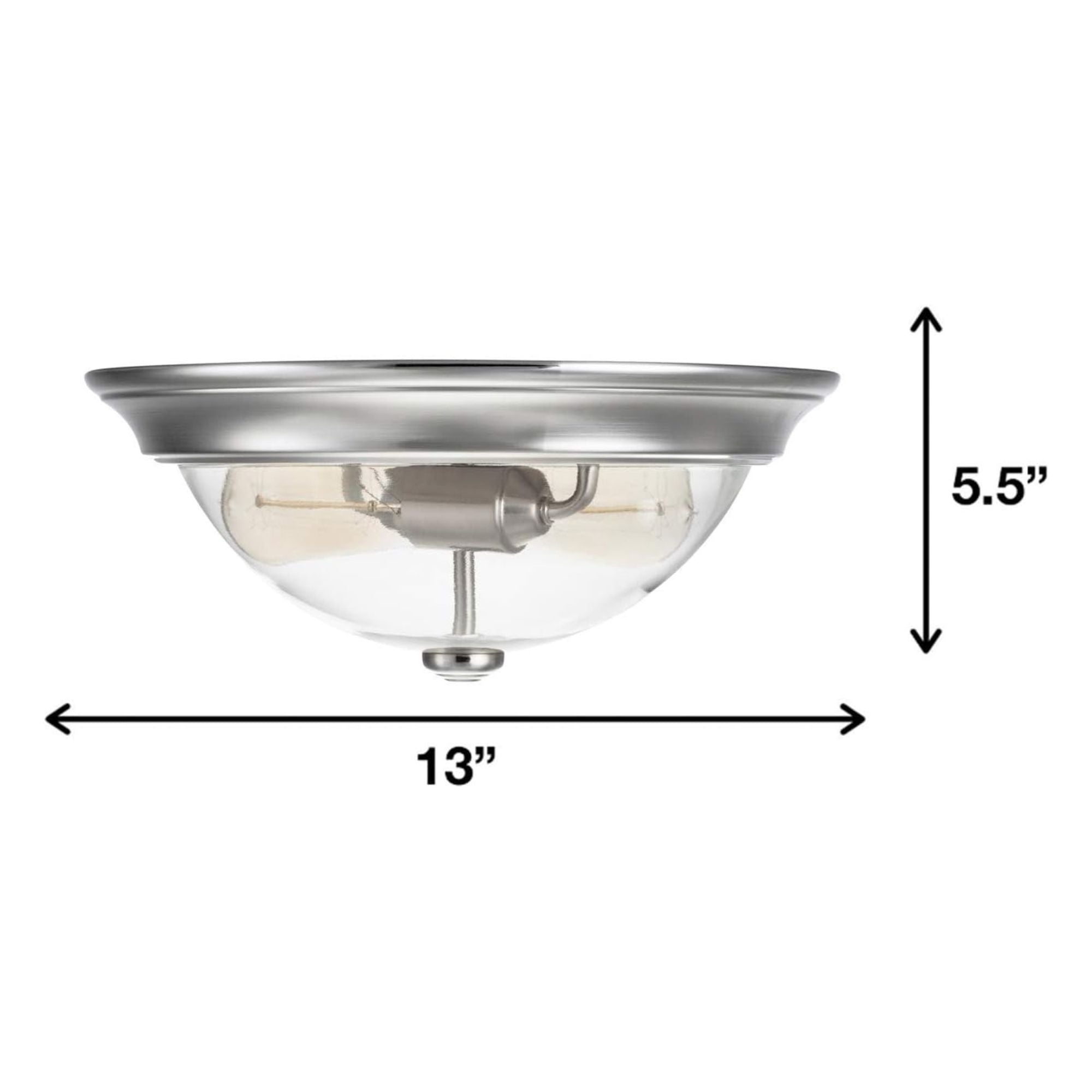 Prominence Home 13” Flush Mount Indoor Ceiling Light, Madalyn, 51380-31, Nickel - Smart-nests