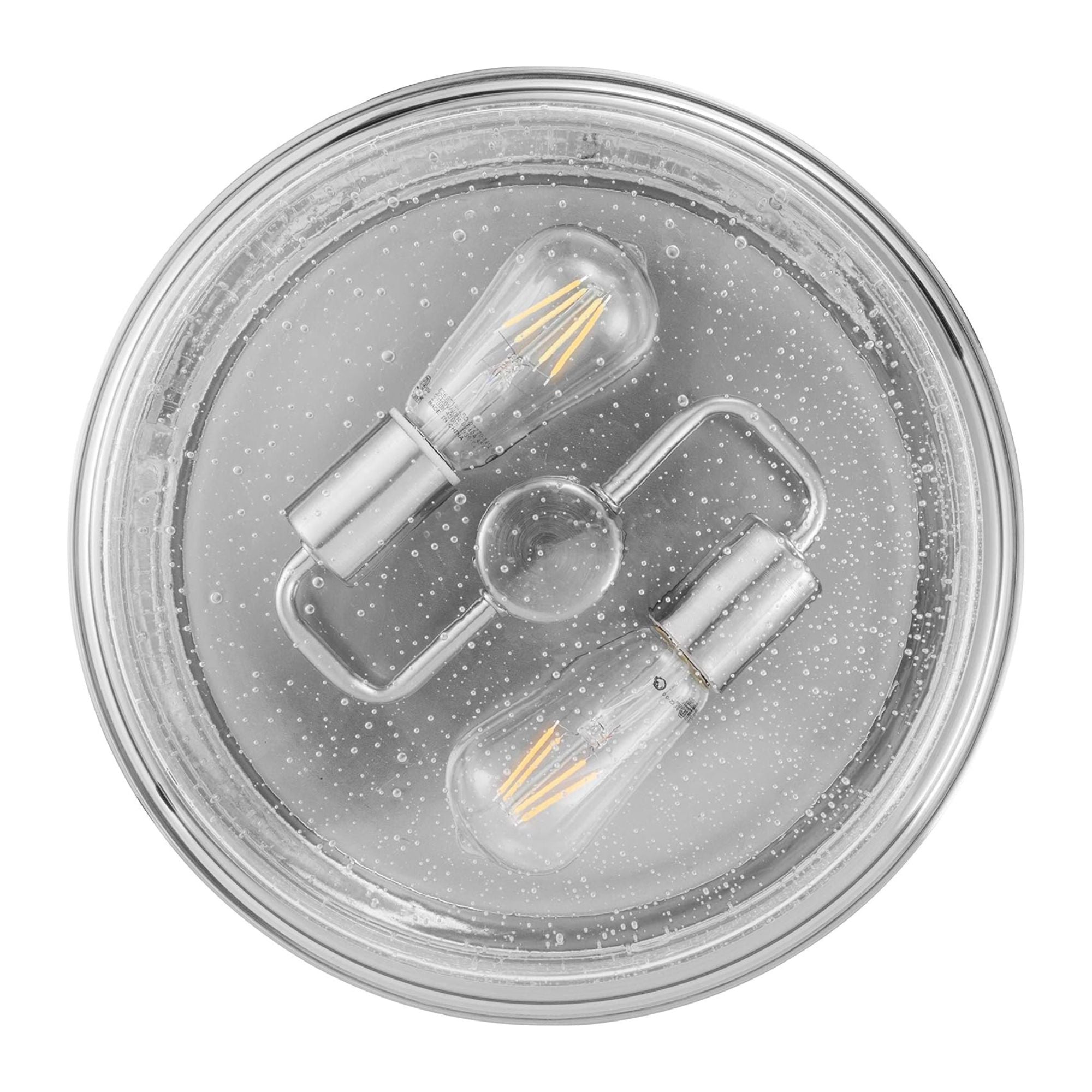 Prominence Home Madalyn 13" Ceiling Light, Seeded Drum Glass, Brushed Nickel - Smart-nests