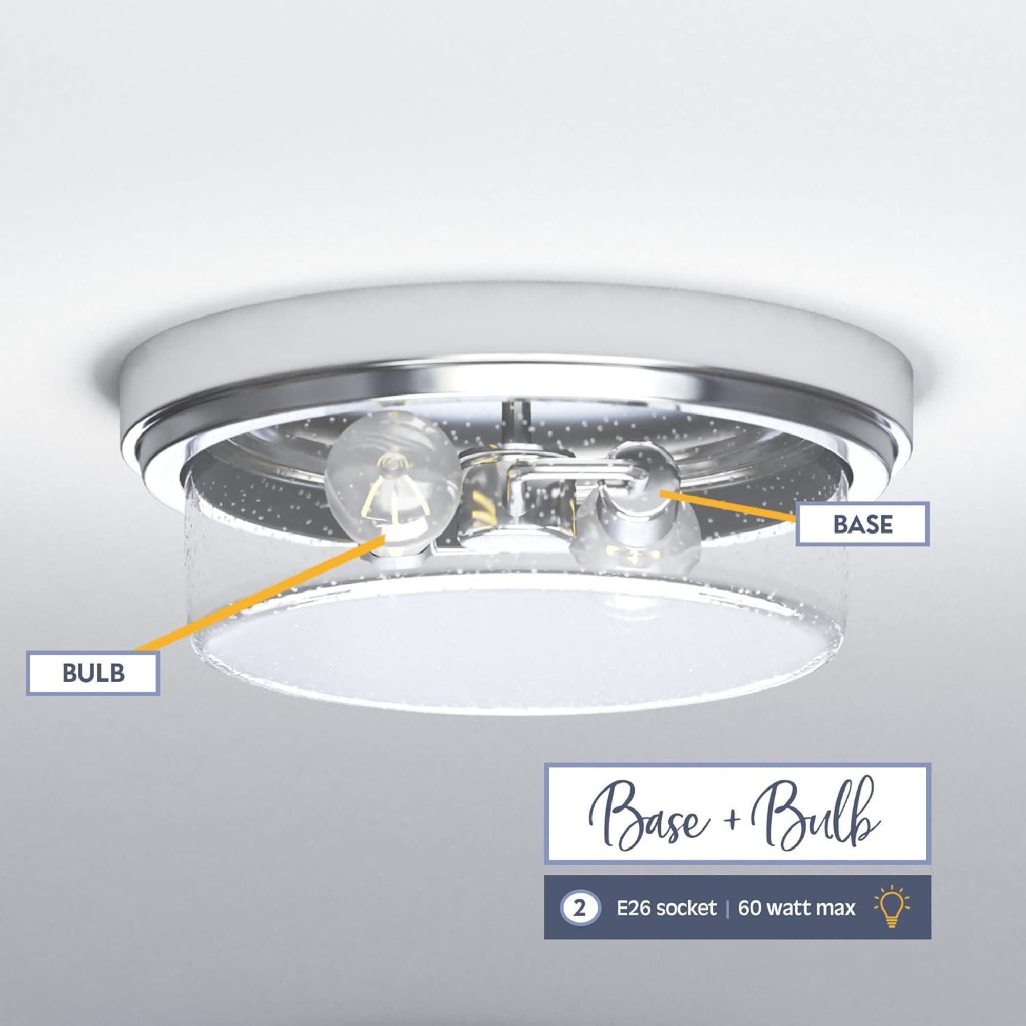 Prominence Home Madalyn 13" Ceiling Light, Seeded Drum Glass, Brushed Nickel - Smart-nests
