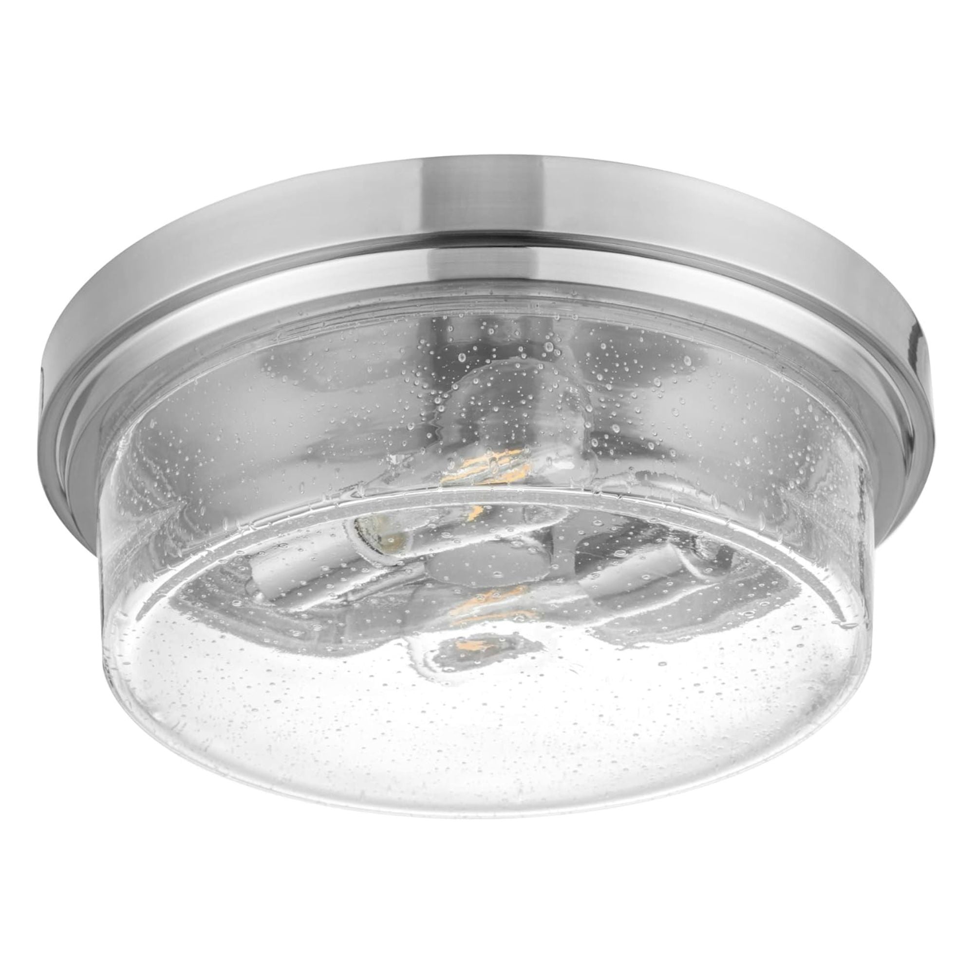 Prominence Home Madalyn 13" Ceiling Light, Seeded Drum Glass, Brushed Nickel - Smart-nests