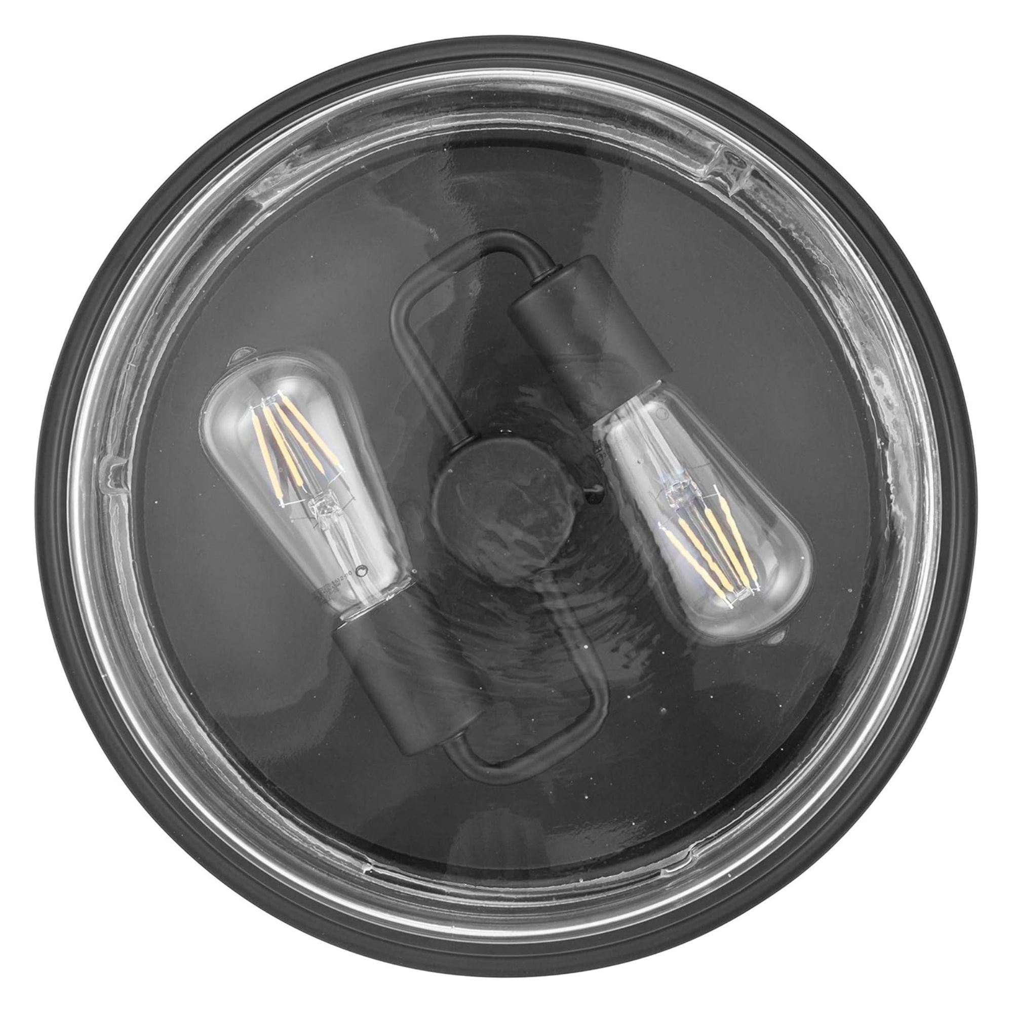 Prominence Home Madalyn 13" Flush Mount Ceiling Light, Clear Drum Glass, Bronze - Smart-nests