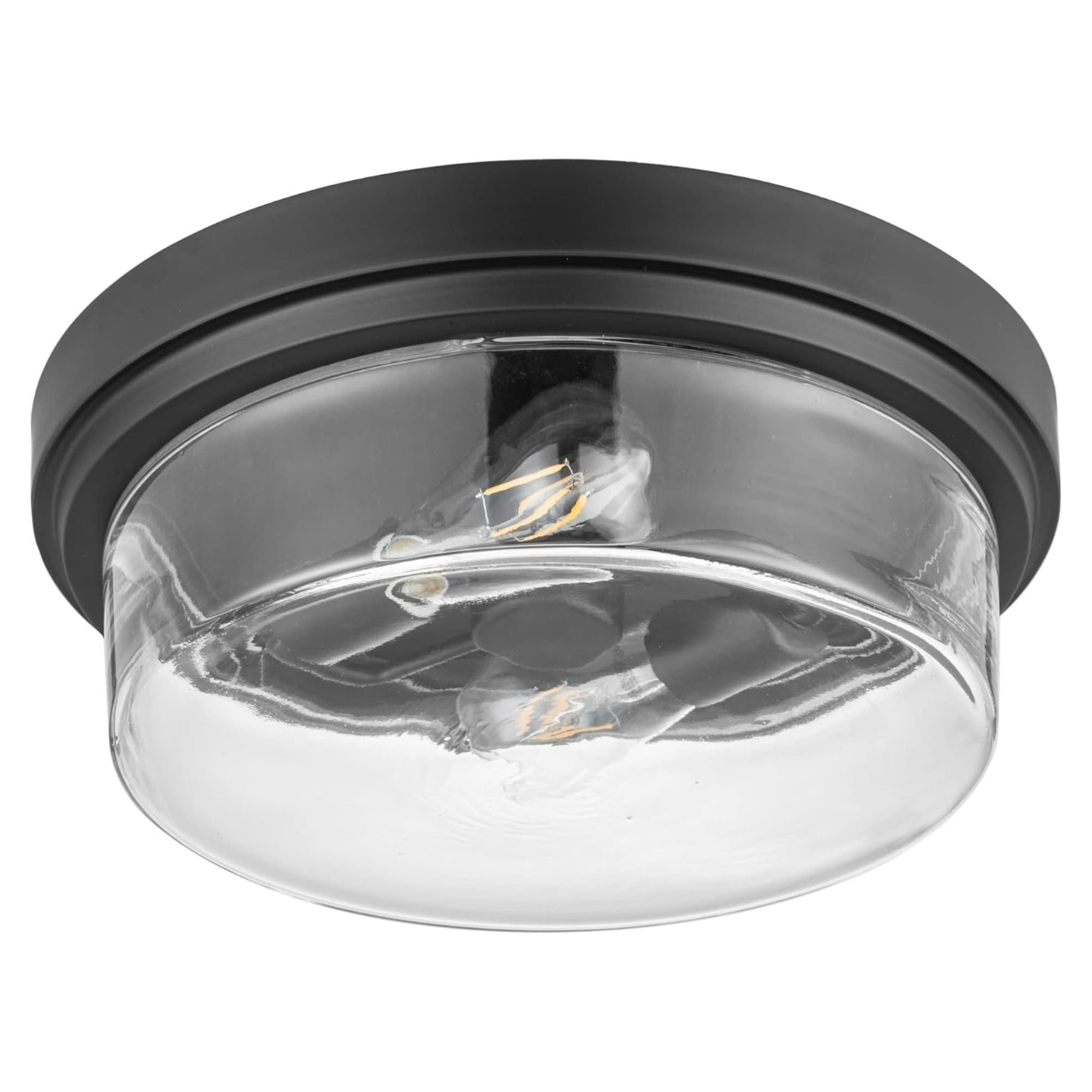 Prominence Home Madalyn 13" Flush Mount Ceiling Light, Clear Drum Glass, Bronze - Smart-nests