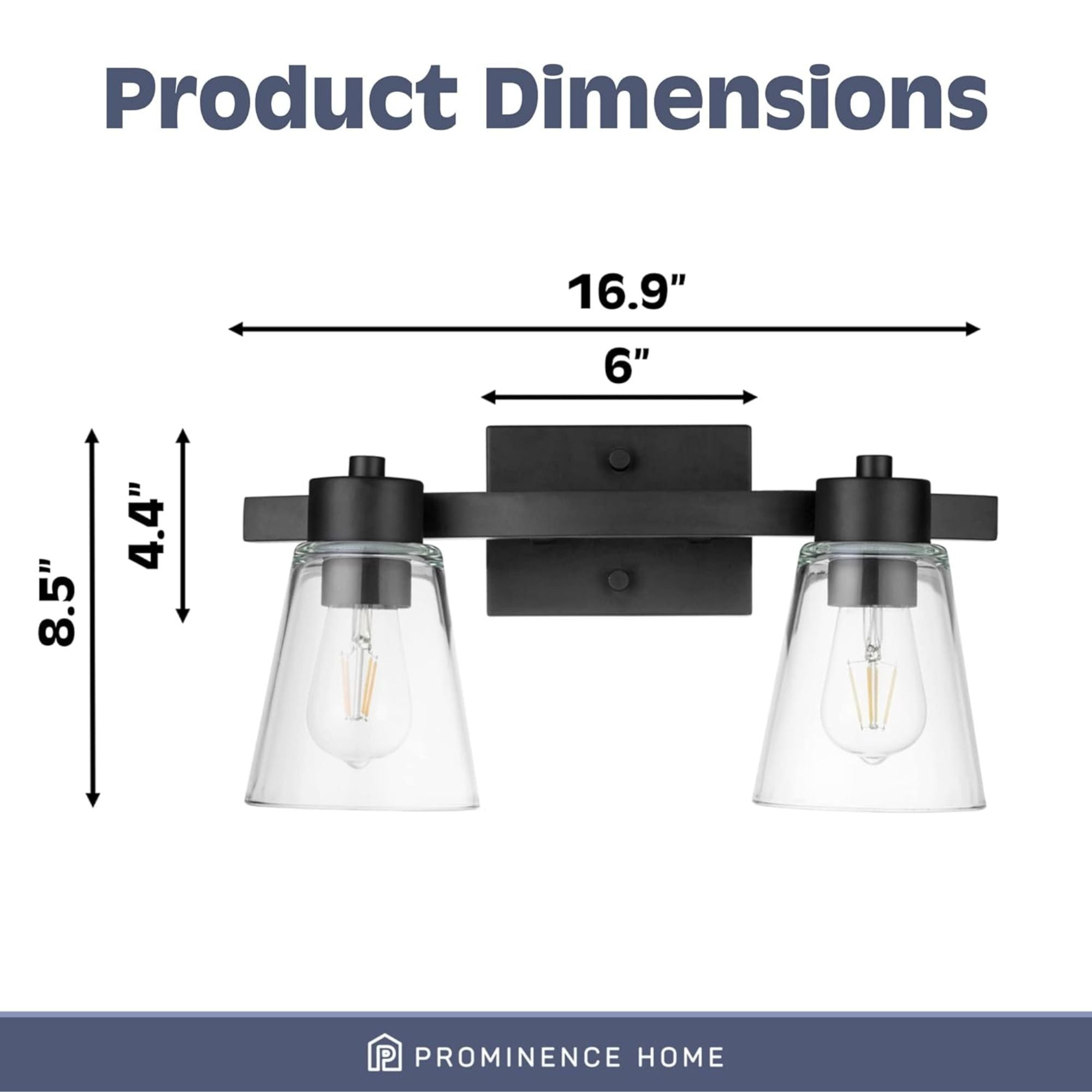 Prominence Home Fairendale 2 Light Bathroom Wall Vanity Light, Matte Black - Smart-nests