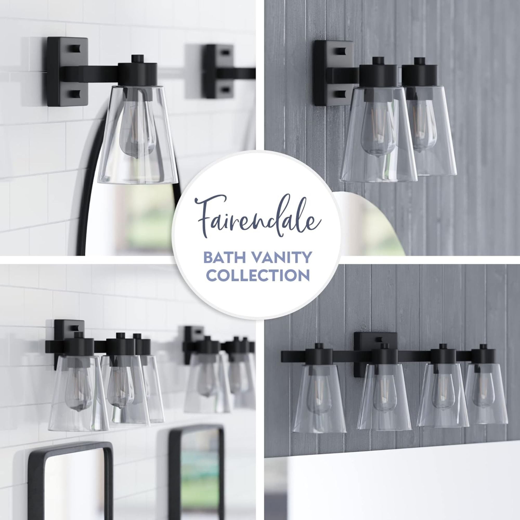 Prominence Home Fairendale 2 Light Bathroom Wall Vanity Light, Matte Black - Smart-nests