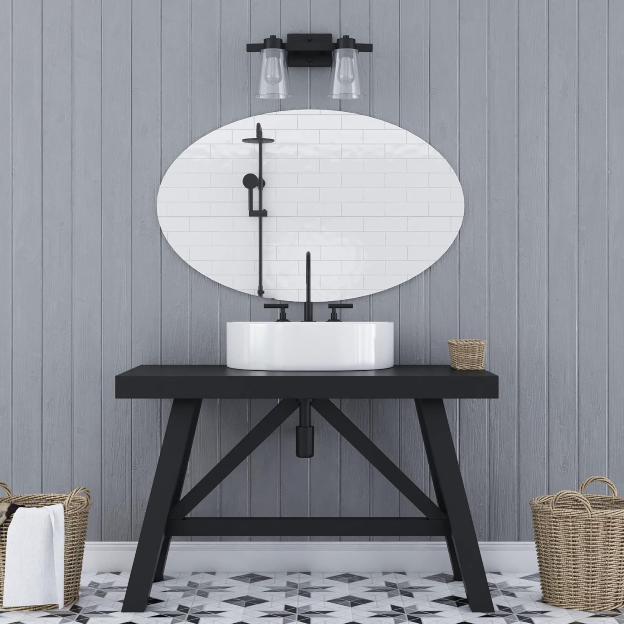 Prominence Home Fairendale 2 Light Bathroom Wall Vanity Light, Matte Black - Smart-nests